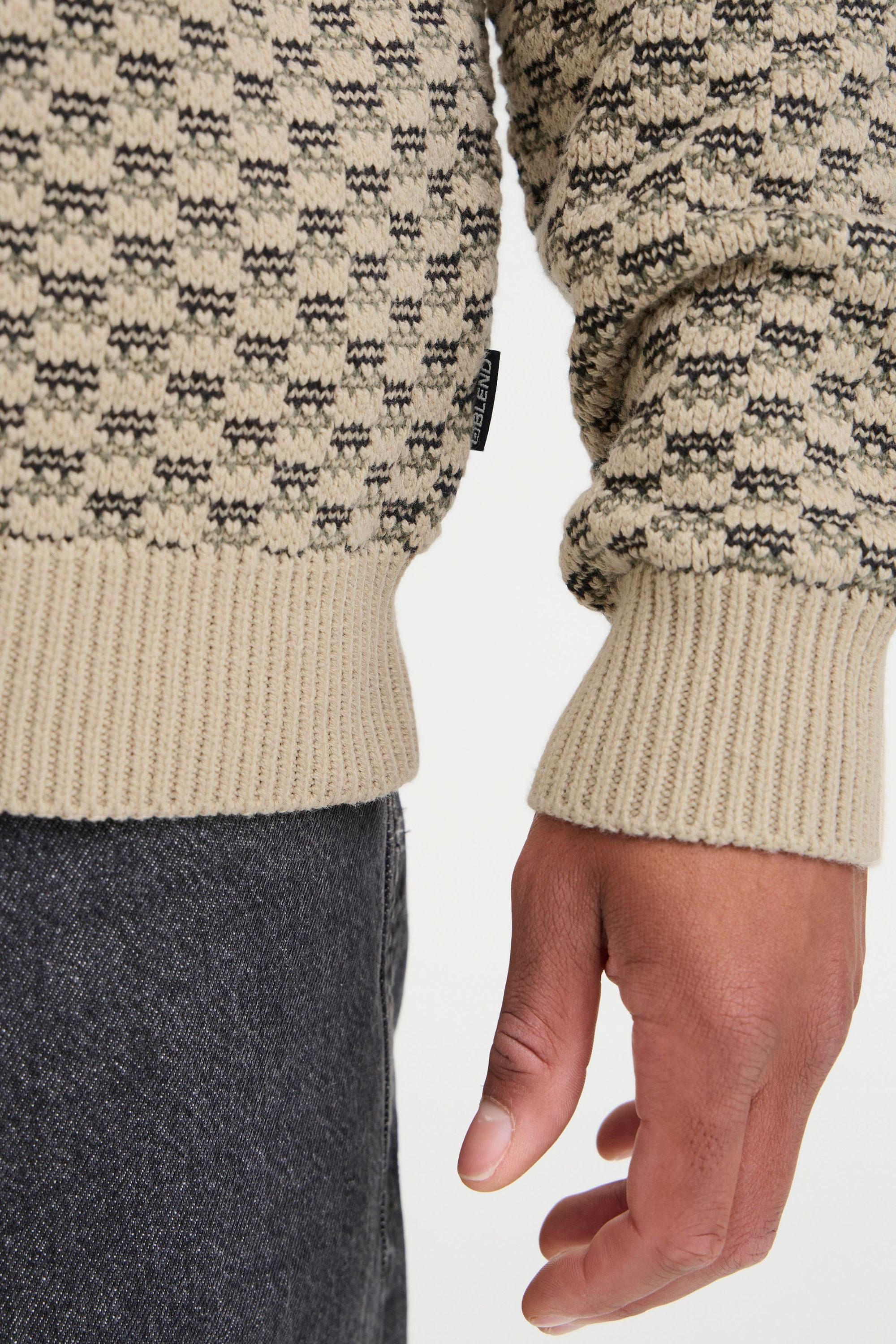 Blend Strickpullover BHBalen Klassischer Grobstrickpullover mit Zopfmuster