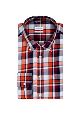 seidensticker Businesshemd Regular Regular Langarm Button-Down-Kragen Karo