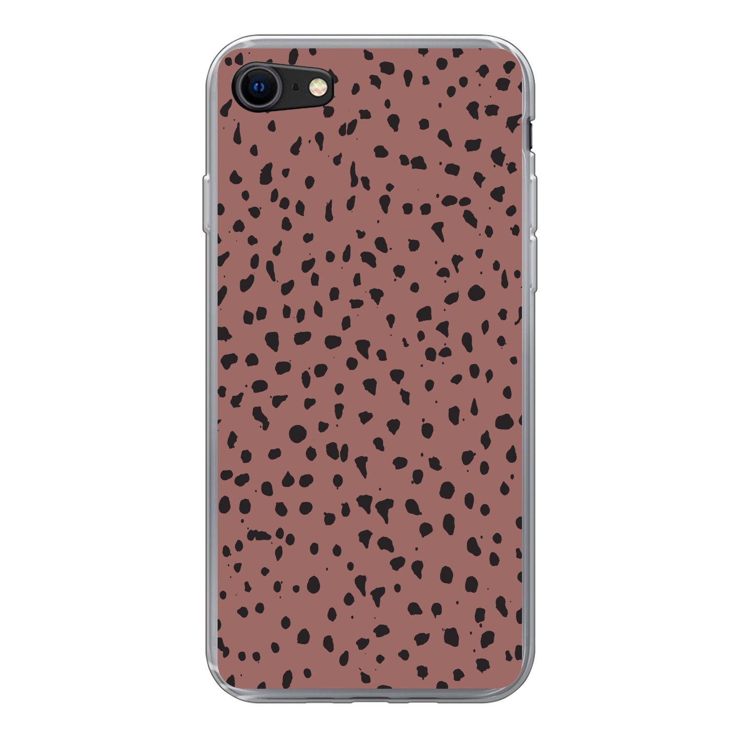 Handyhülle für Apple iPhone 8 Polka dots - Muster - Schwarz