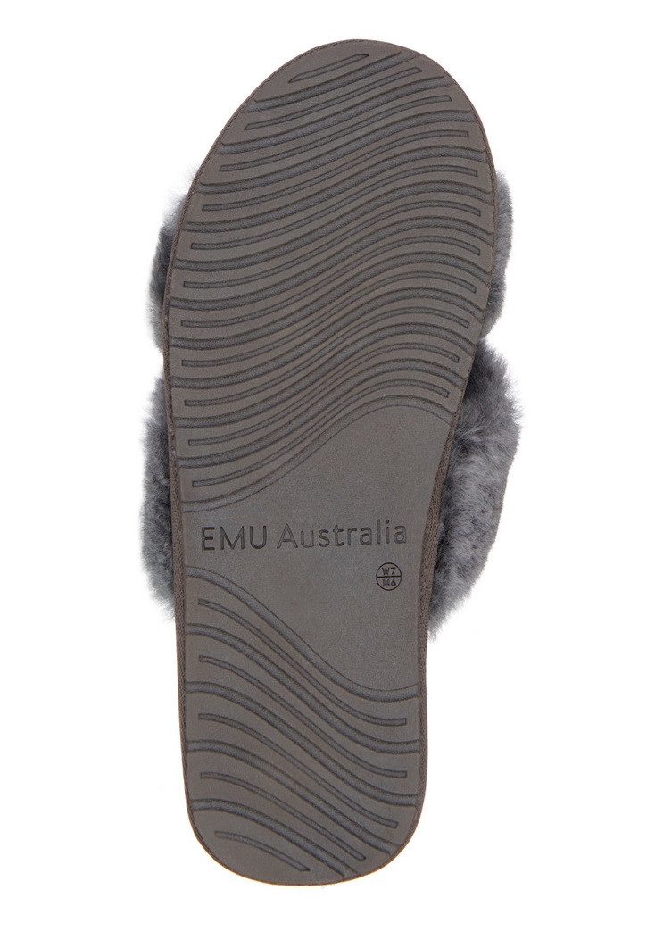 Emu Australia Slipper Mayberry (100% Schaffell) charcoalgrau Damen Hausschuh