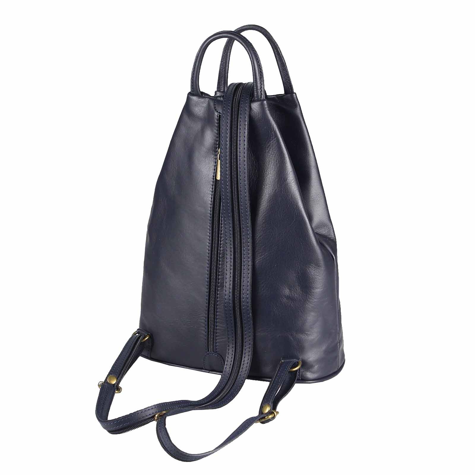 ITALYSHOP24 Rucksack Made in Italy Damen Leder Backpack Freizeitrucksack Schultertasche Bag, PREMIUM City Daypack Tagesrucksack Handgepäck Umhängetasche Shopper