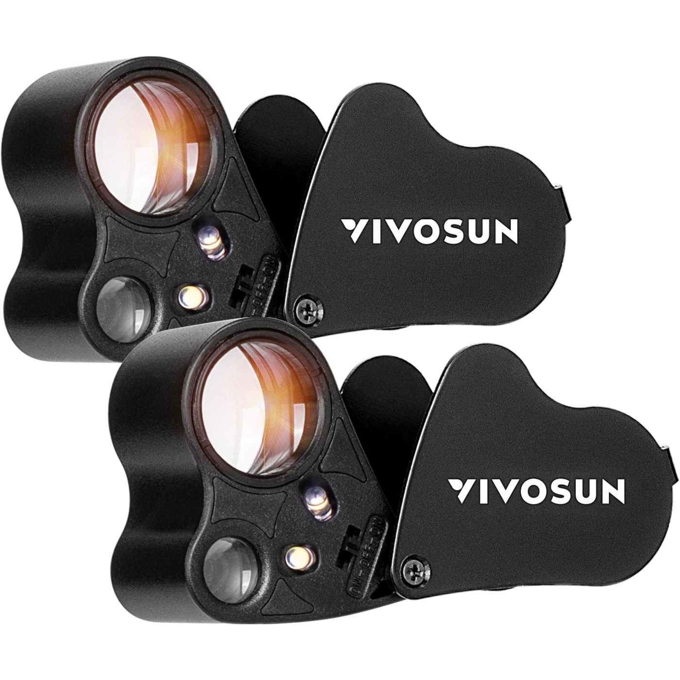 VIVOSUN Leuchtlupe VIVOSUN Juwelierlupe 30x und 60x mit LED 2er-Set, 2er-Set, 2-tlg., 2-teilig, Zwei Linsen mit 30-facher und 60-facher Vergrößerung