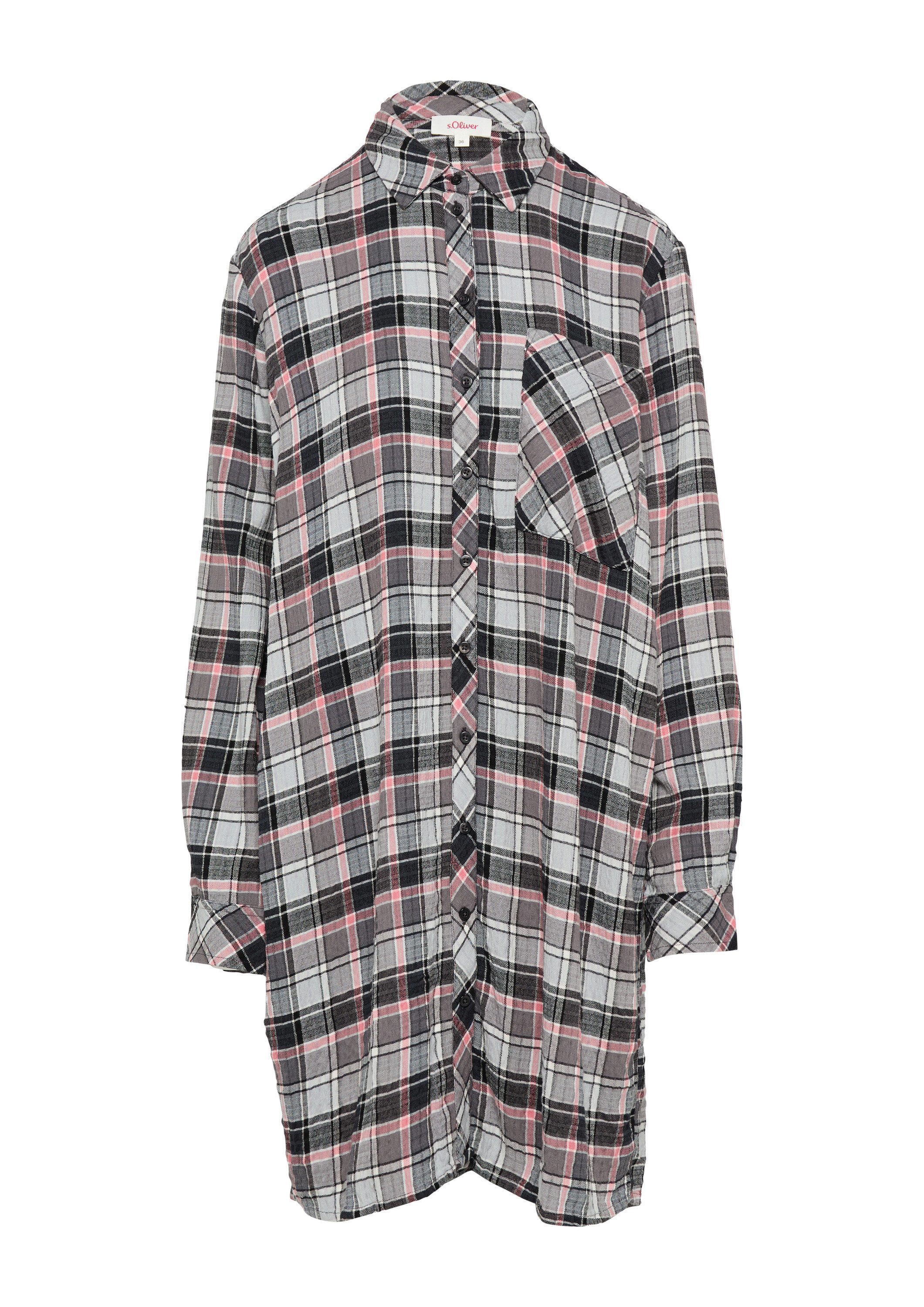 s.Oliver Langarmbluse Kleid Strukturierte Longbluse aus Viskosemix günstig online kaufen