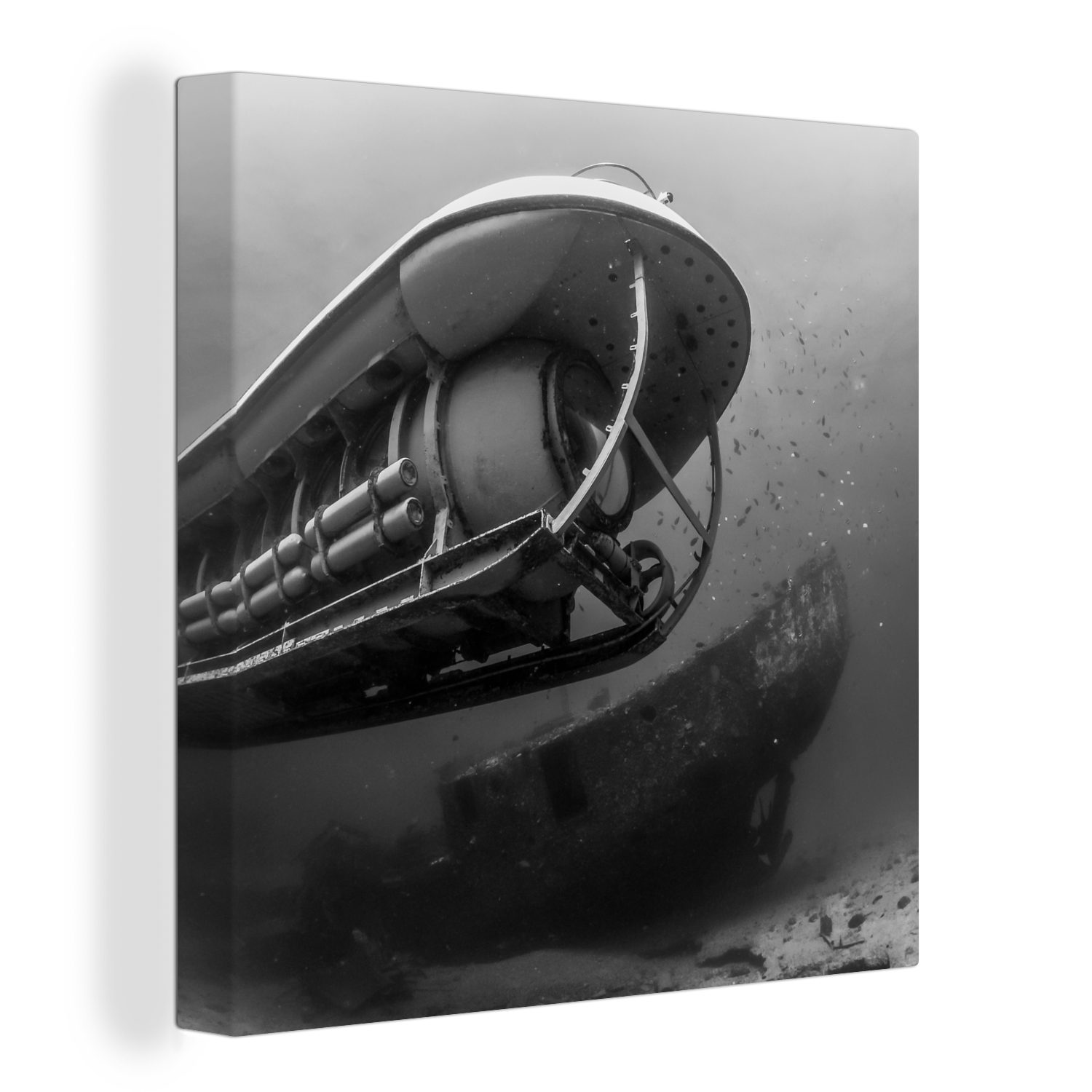 OneMillionCanvasses® Leinwandbild Ein U-Boot vor Oahu in Hawaii in schwarz-weiß, (1 St), Leinwand Bilder für Wohnzimmer Schlafzimmer | Leinwandbilder