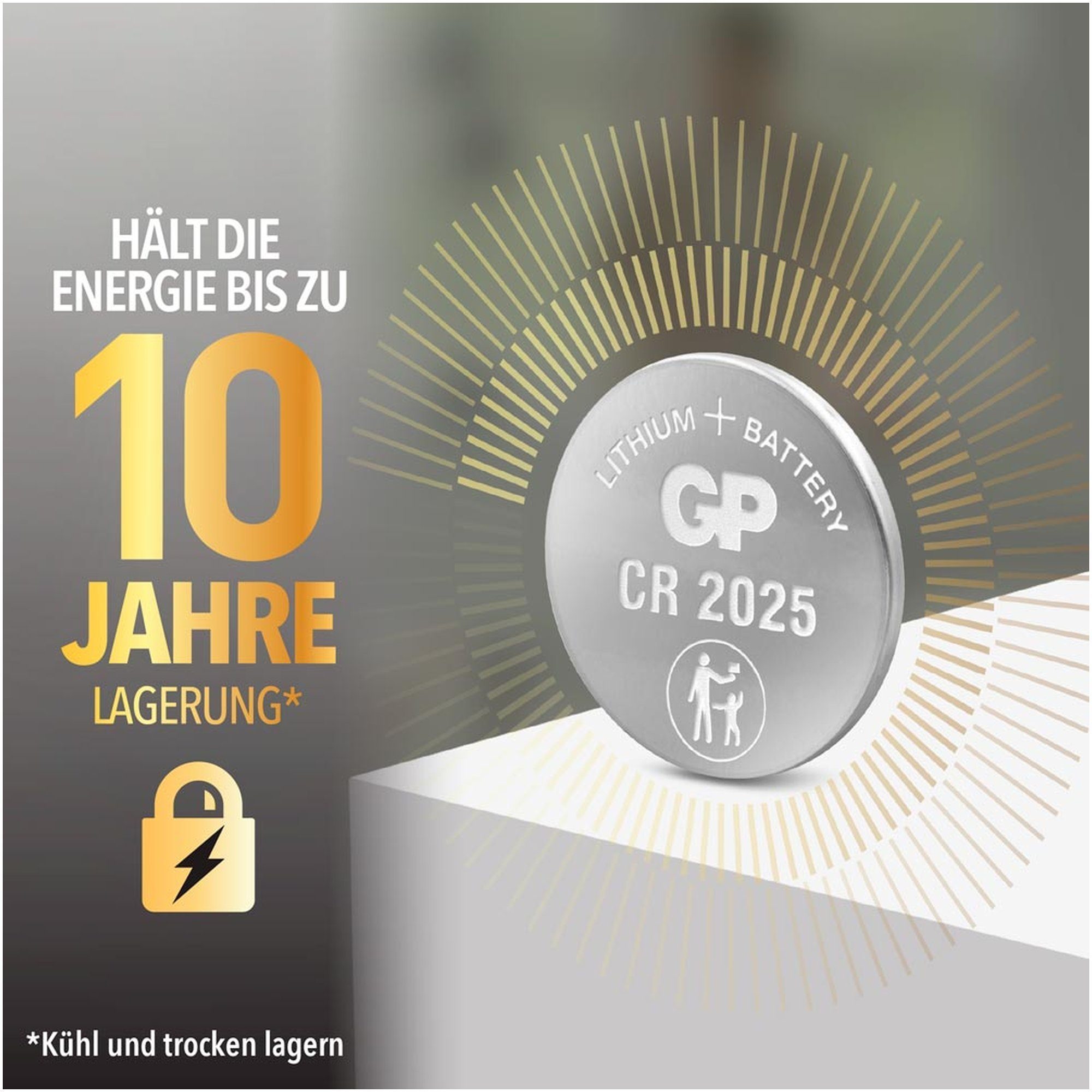 GP Batteries CR2025 GP Lithium Knopfzelle 3V 10 Stück Batterie, (3,0 V)