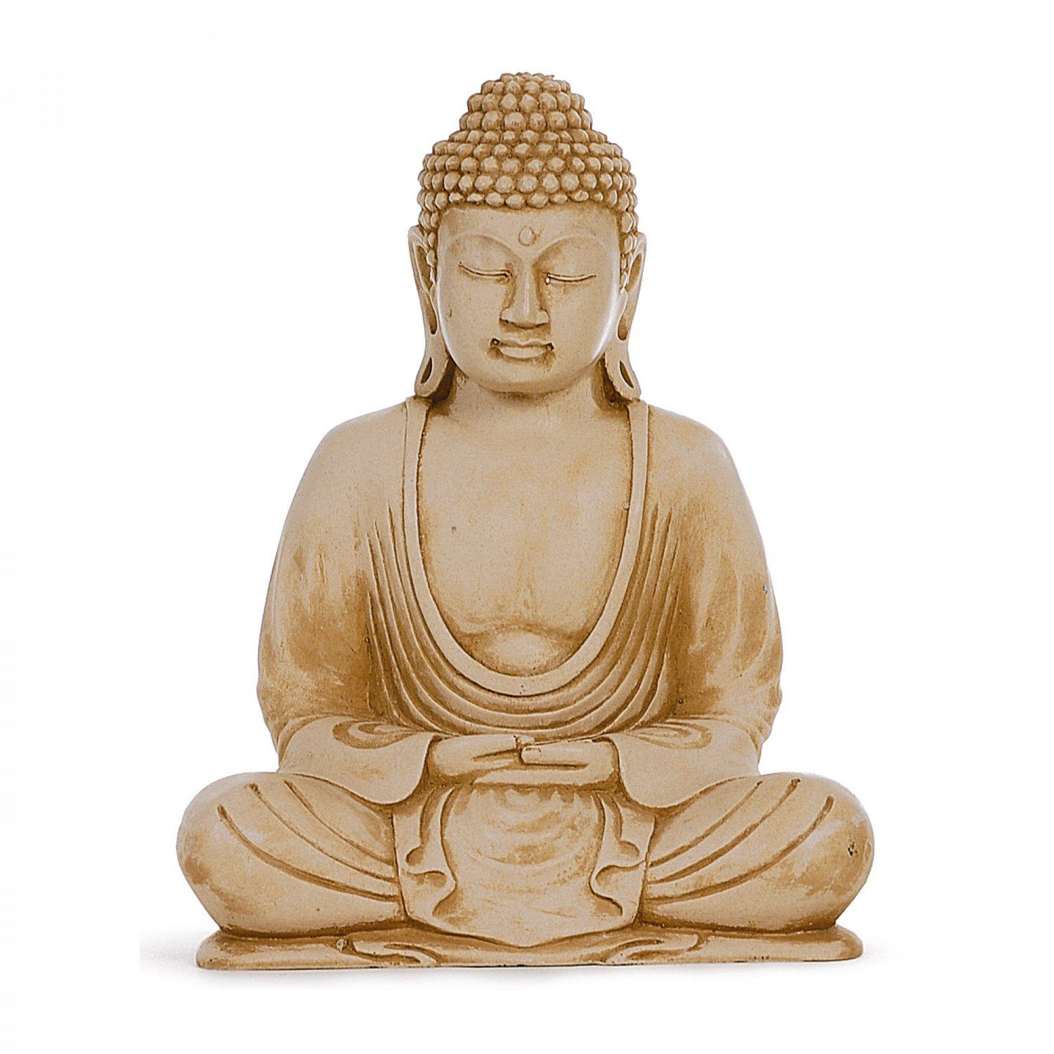 mitienda Dekoobjekt Dekofigur Buddha sandfarben aus Resin 23cm | Deko-Objekte