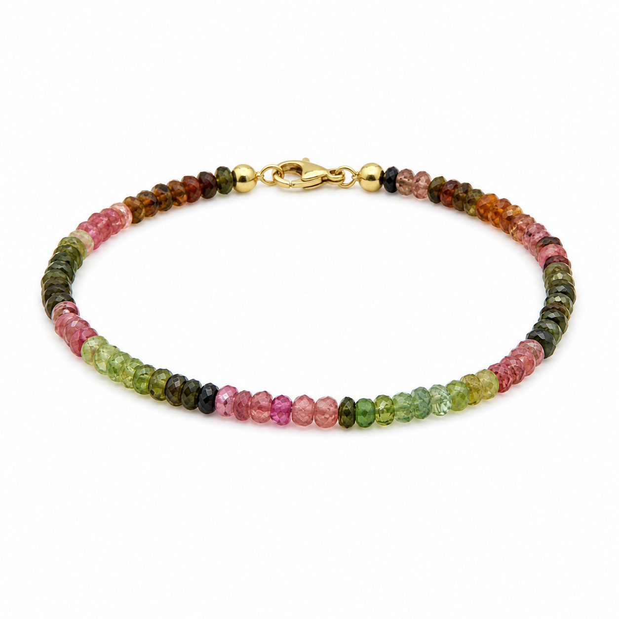 Sogni d'oro Armband "Turmalin-Farbspiel", Silber 925 vergoldet