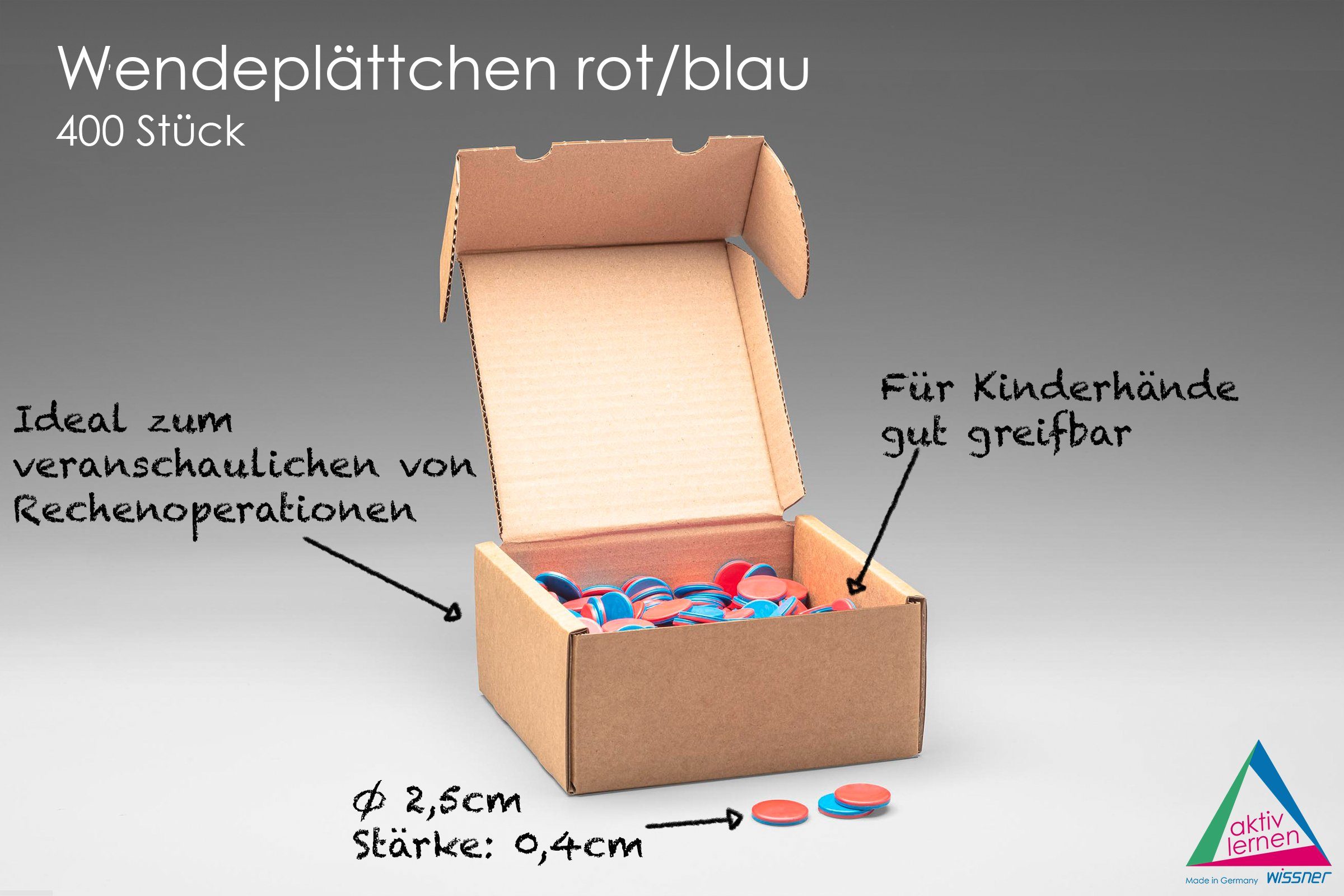 Zählen (Rot/Blau) lernen Stück), RE-Plastic®, (400 Wissner® Zählchips Wendeplättchen RE-Plastic® aktiv Lernspielzeug