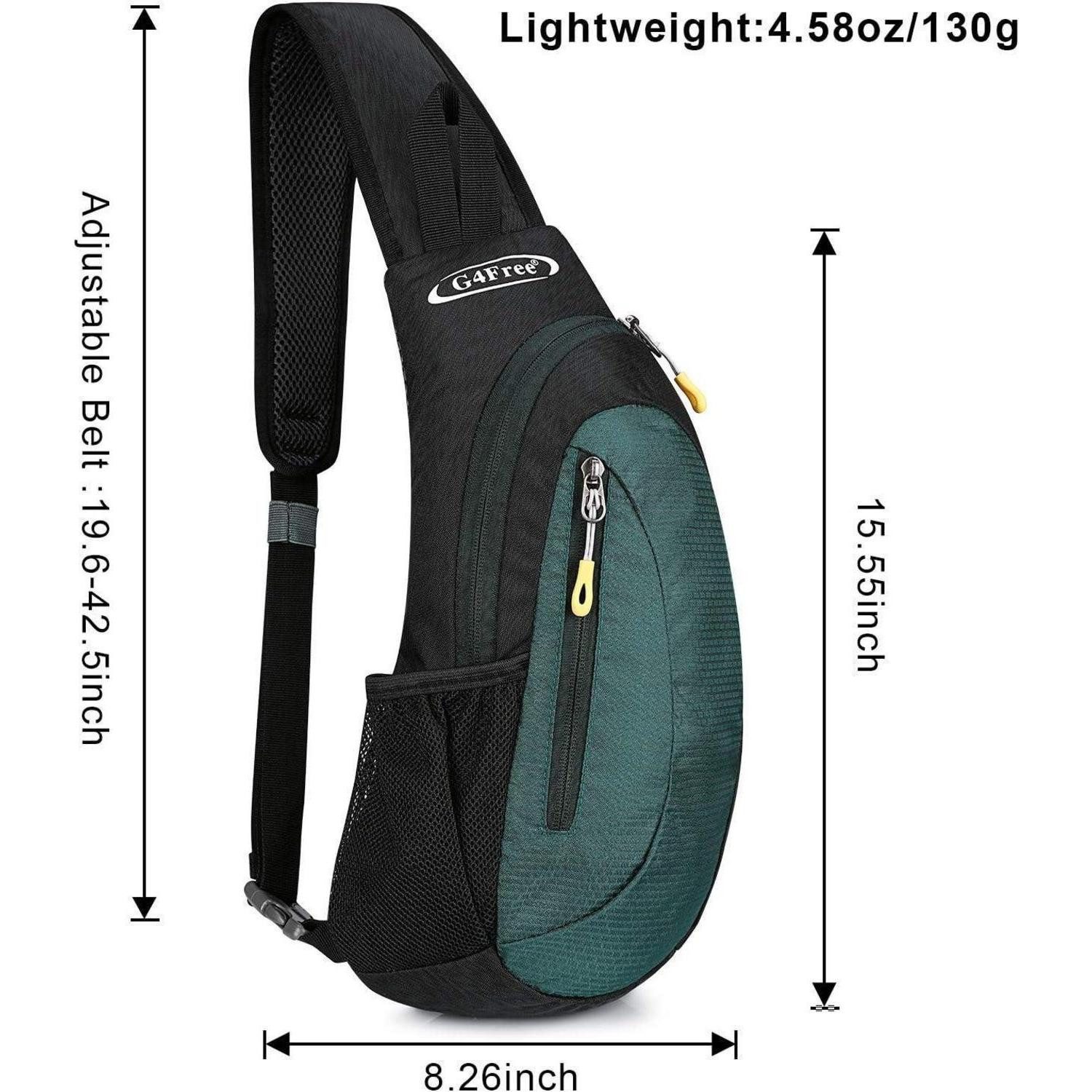 LuxusKollektion Daypack Brusttasche Sling Umhängetasche Rucksack S Schwarz und Dunkelgrün
