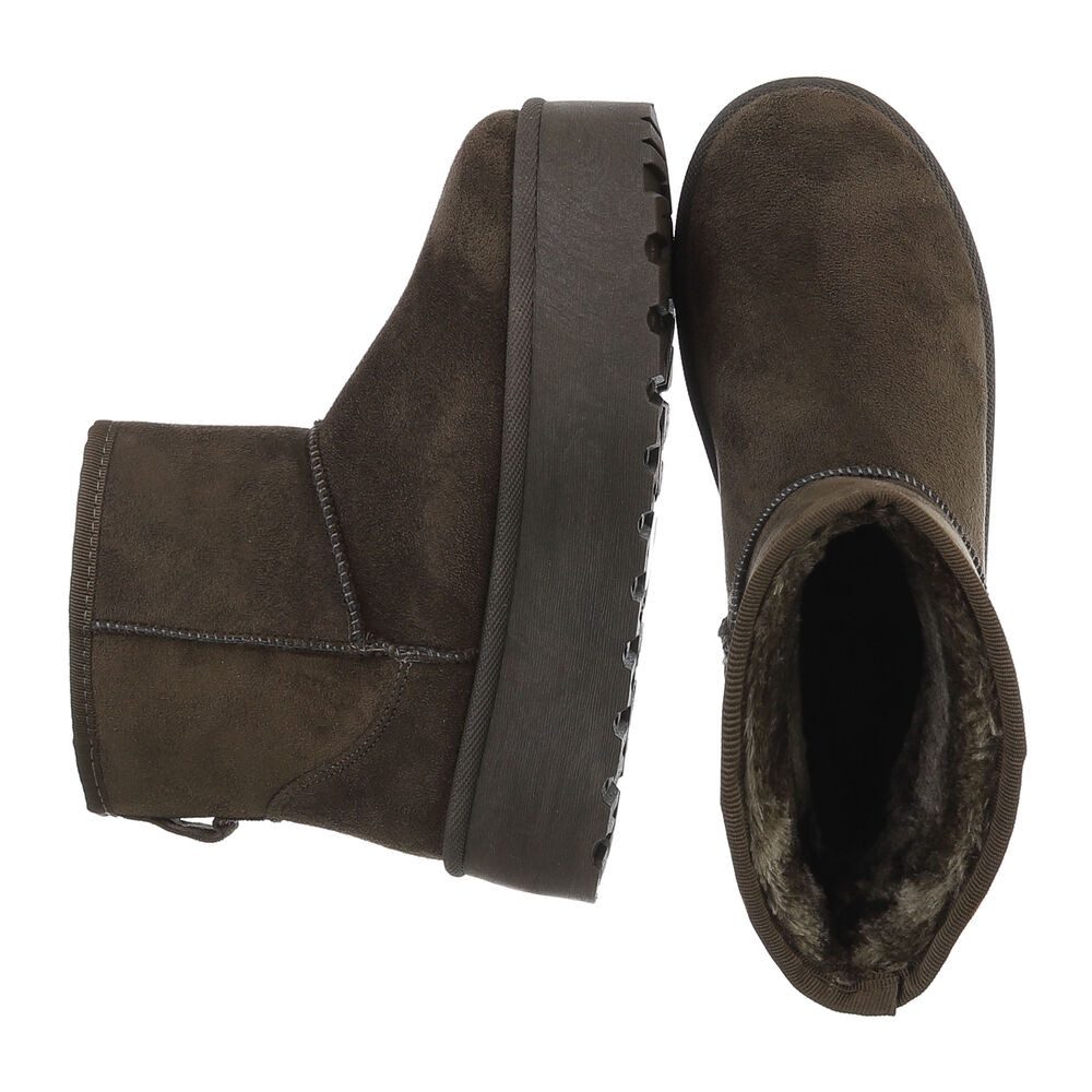 Ital-Design Bequemer Schaftschuh für Damen – stilvoll und warm Snowboots (88519493) Flach Stiefeletten in Olive