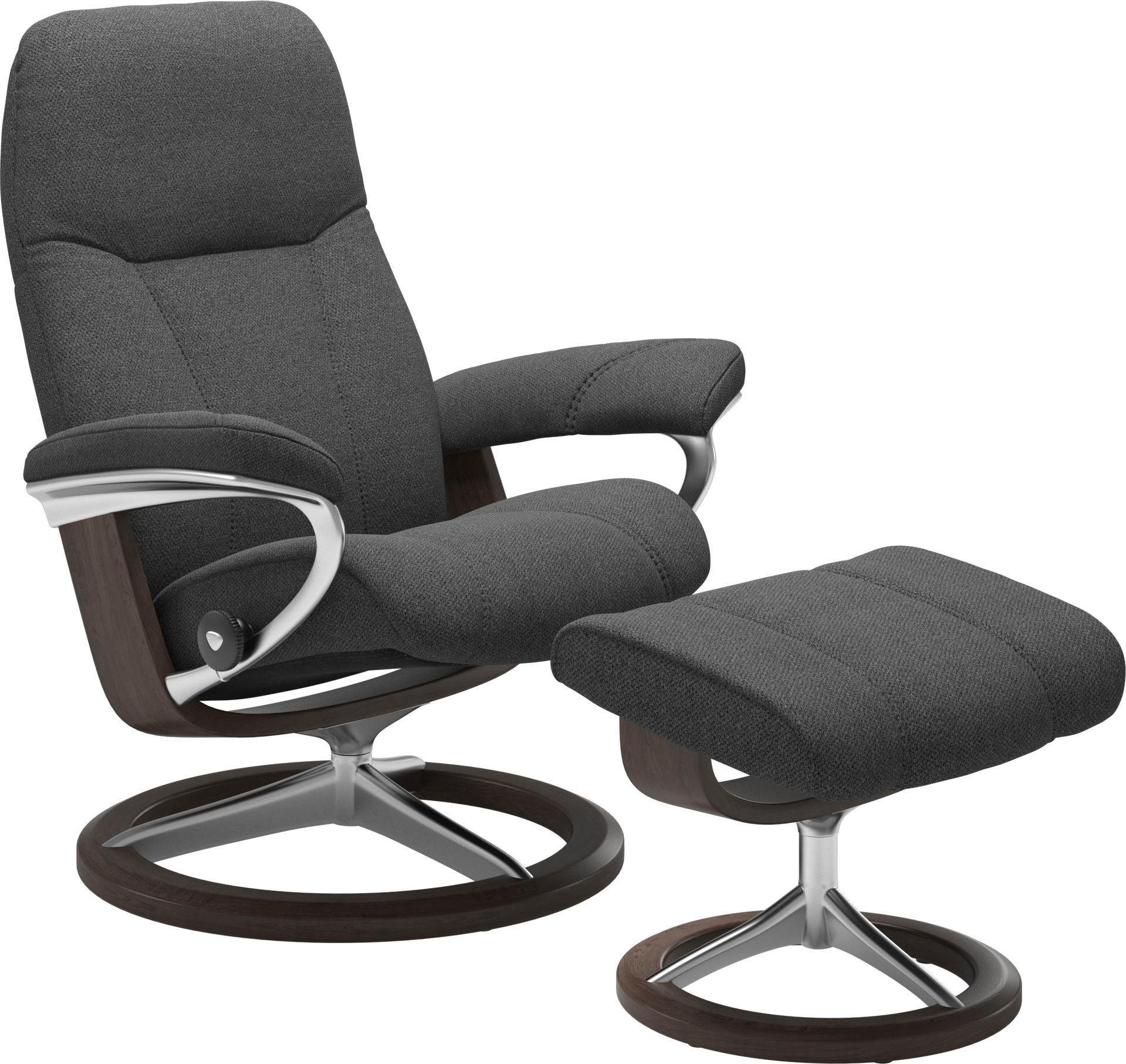 Stressless® Relaxsessel Consul (Set, Relaxsessel mit Hocker), mit Hocker, mit Signature Base, Größe M, Gestell Wenge