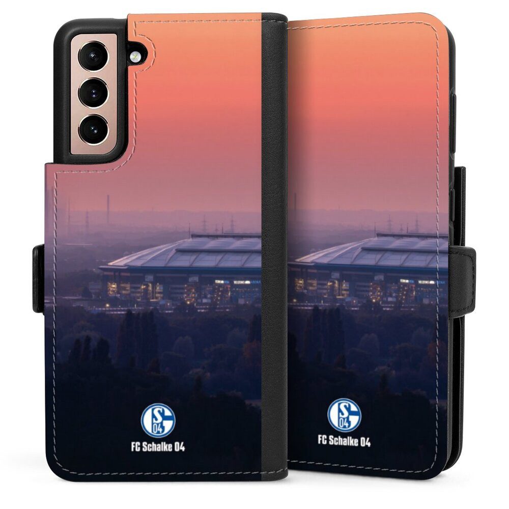 DeinDesign Handyhülle Stadion FC Schalke 04 Offizielles Lizenzprodukt Schalke 04 Stadion, Samsung Galaxy S21 5G Hülle Handy Flip Case Wallet Cover