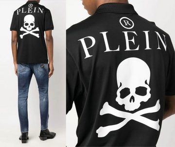 PHILIPP PLEIN Poloshirt PHILIPP PLEIN Skull Polo Shirt Polohemd Leather PP Hexagon Patch Hemd