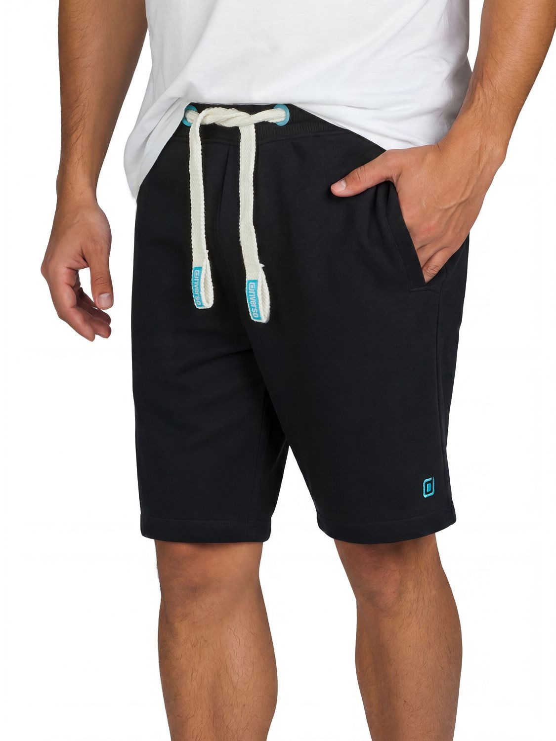 riverso Sweatshorts Herren Sportshorts RIVBrian 2er Pack Regular Fit (Vorteilspack) Bermudashort mit Kordelzug