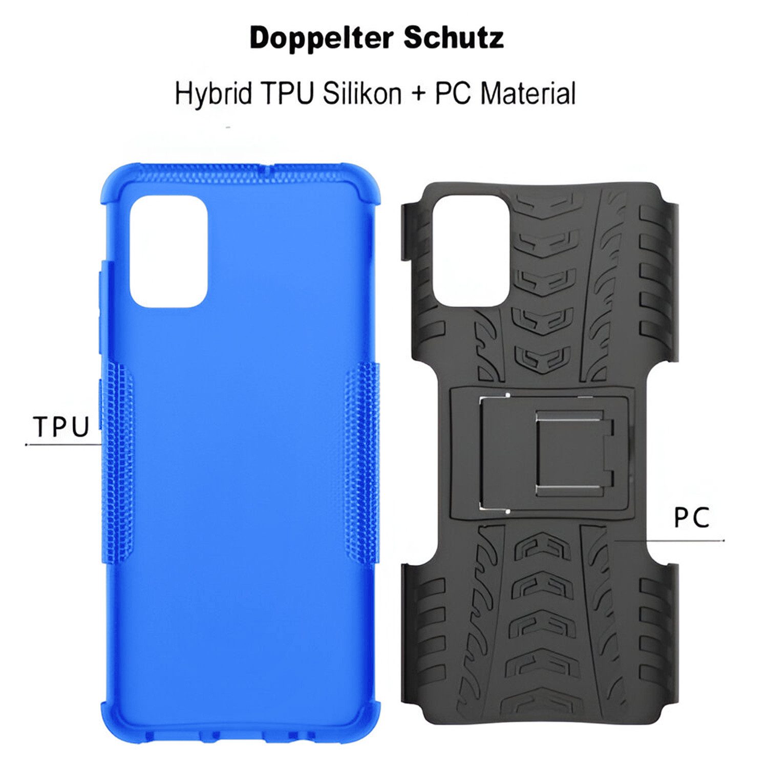 betterfon Handyhülle für Samsung Galaxy Robuste Outdoor Schutzhülle Panzer Case, Stoßfeste Dual-Layer Hülle mit Kickstand kratzfest und formstabil