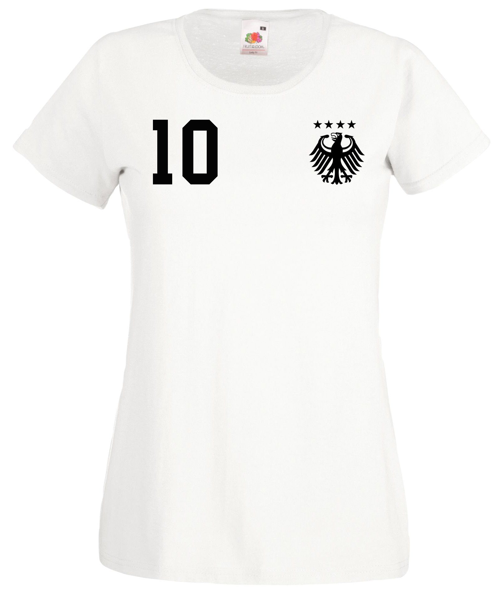 Youth Designz T-Shirt Deutschland Damen T-Shirt mit trendigem Motiv Weiß