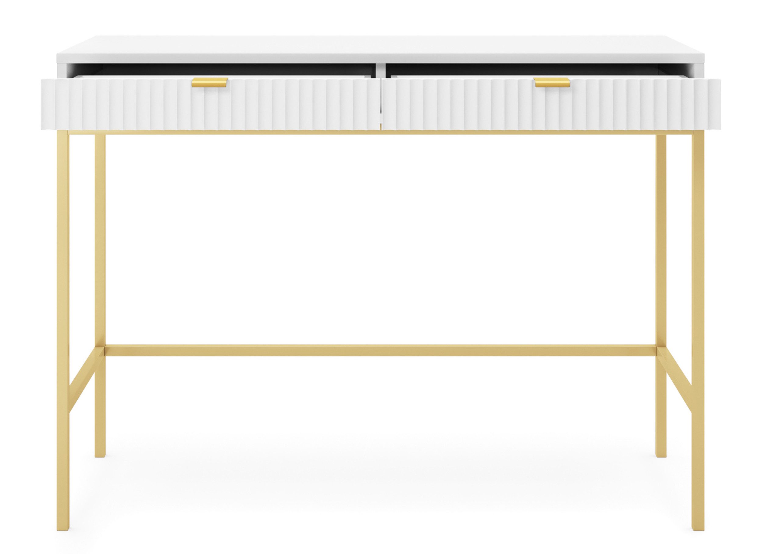 Selsey Schminktisch VELLORE, mit 2 Schubladen, goldenem Gestell, 104 cm
