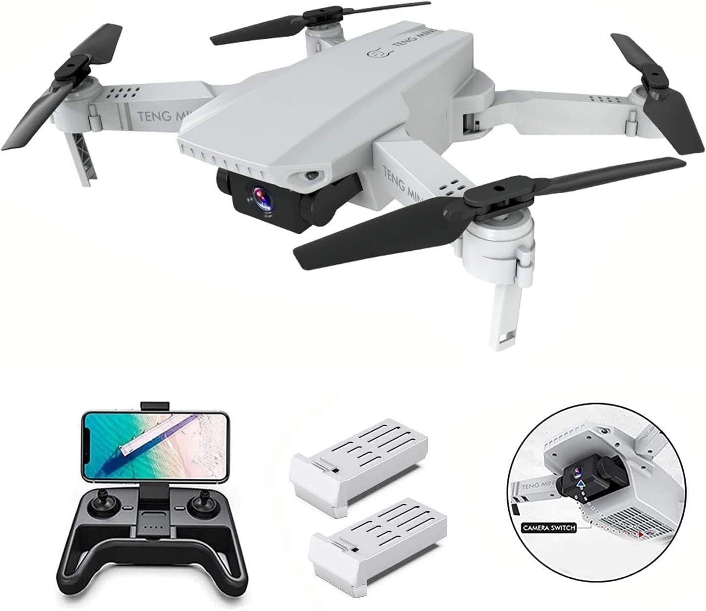 OBEST Drohne (4K, 4k 24-30 Flugzeit HD 2 Min Drone) Akkus Mini FPV Quadcopter