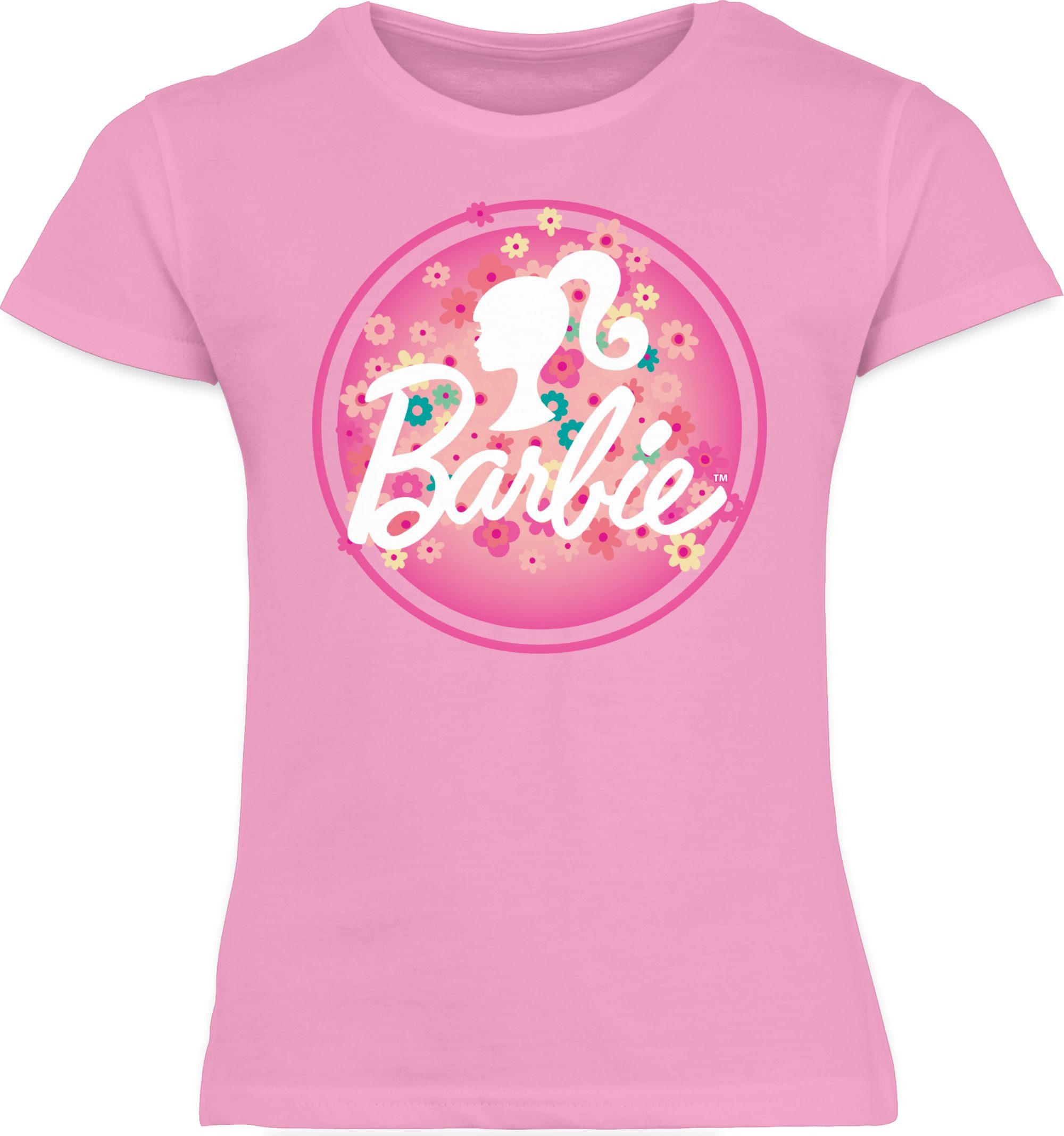 Shirtracer T-Shirt Barbie Logo Blumen Barbie Mädchen