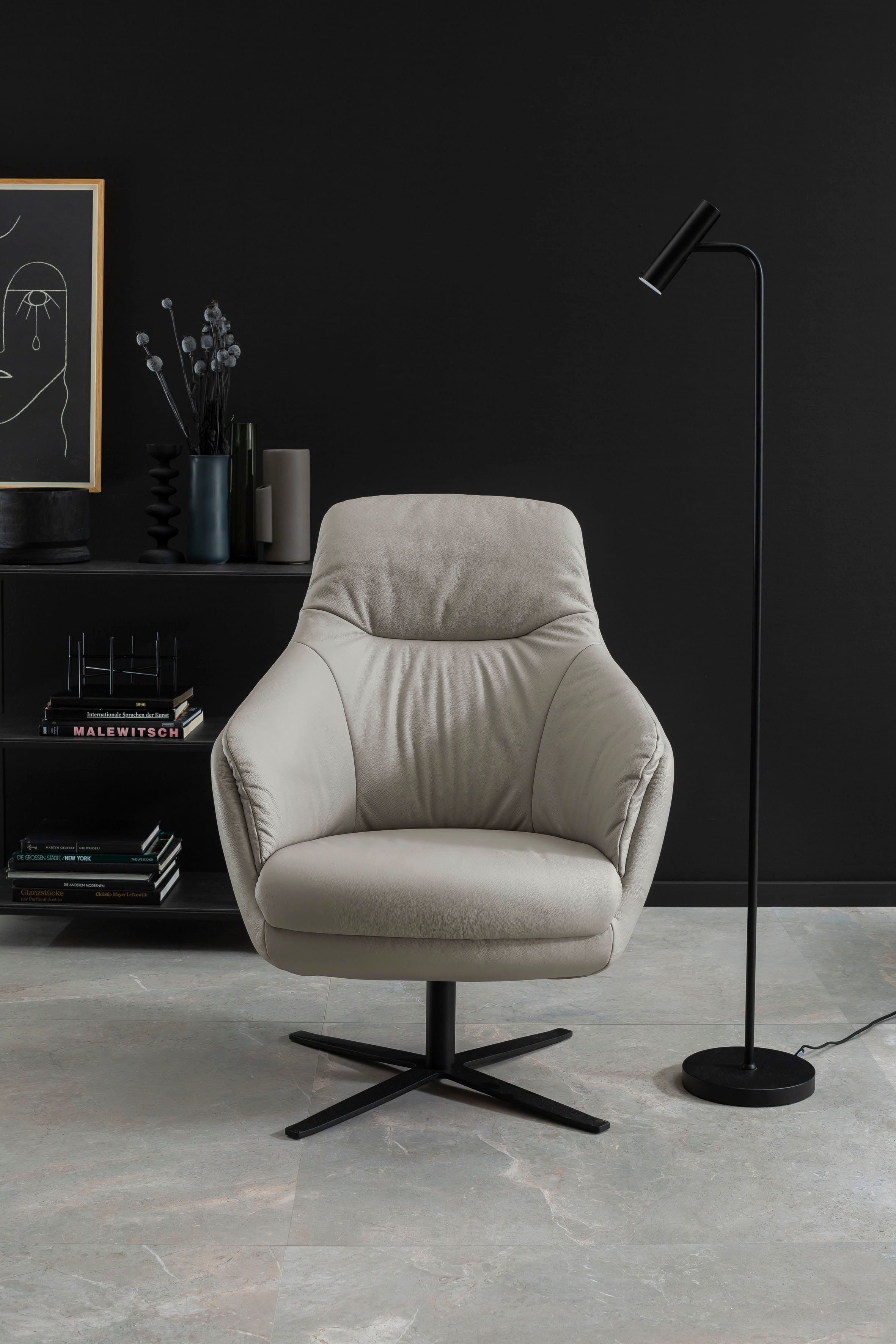 SCHÖNER WOHNEN-Kollektion Drehsessel Sky Sessel bequemer Loungesessel mit tollem Sitzkomfort, wahlweise mit Wippfunktion für noch mehr Wohlfühlkomfort