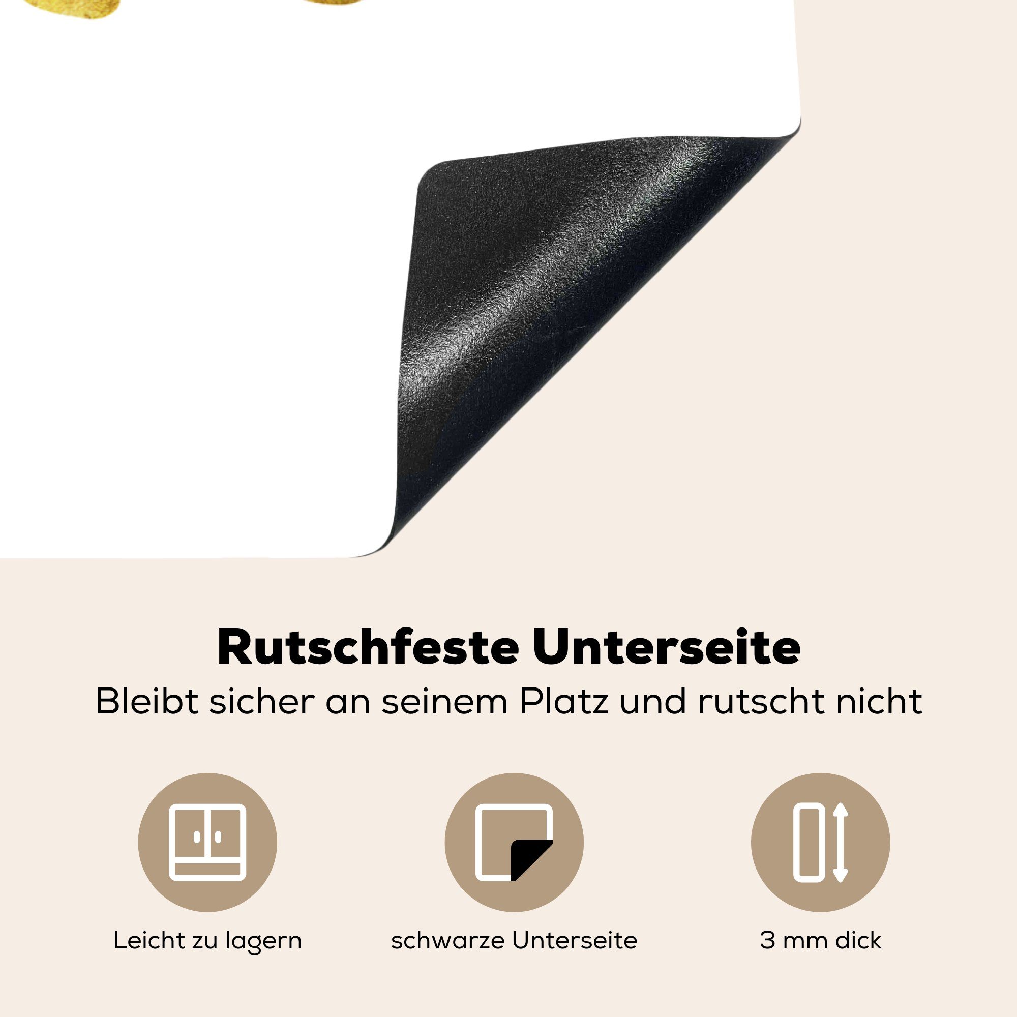 cm, - - (1 Sprichwörter, Arbeitsplatte MuchoWow Herdblende-/Abdeckplatte Zitate 78x78 Sei tlg), Ceranfeldabdeckung, Vinyl, tapfer' für küche