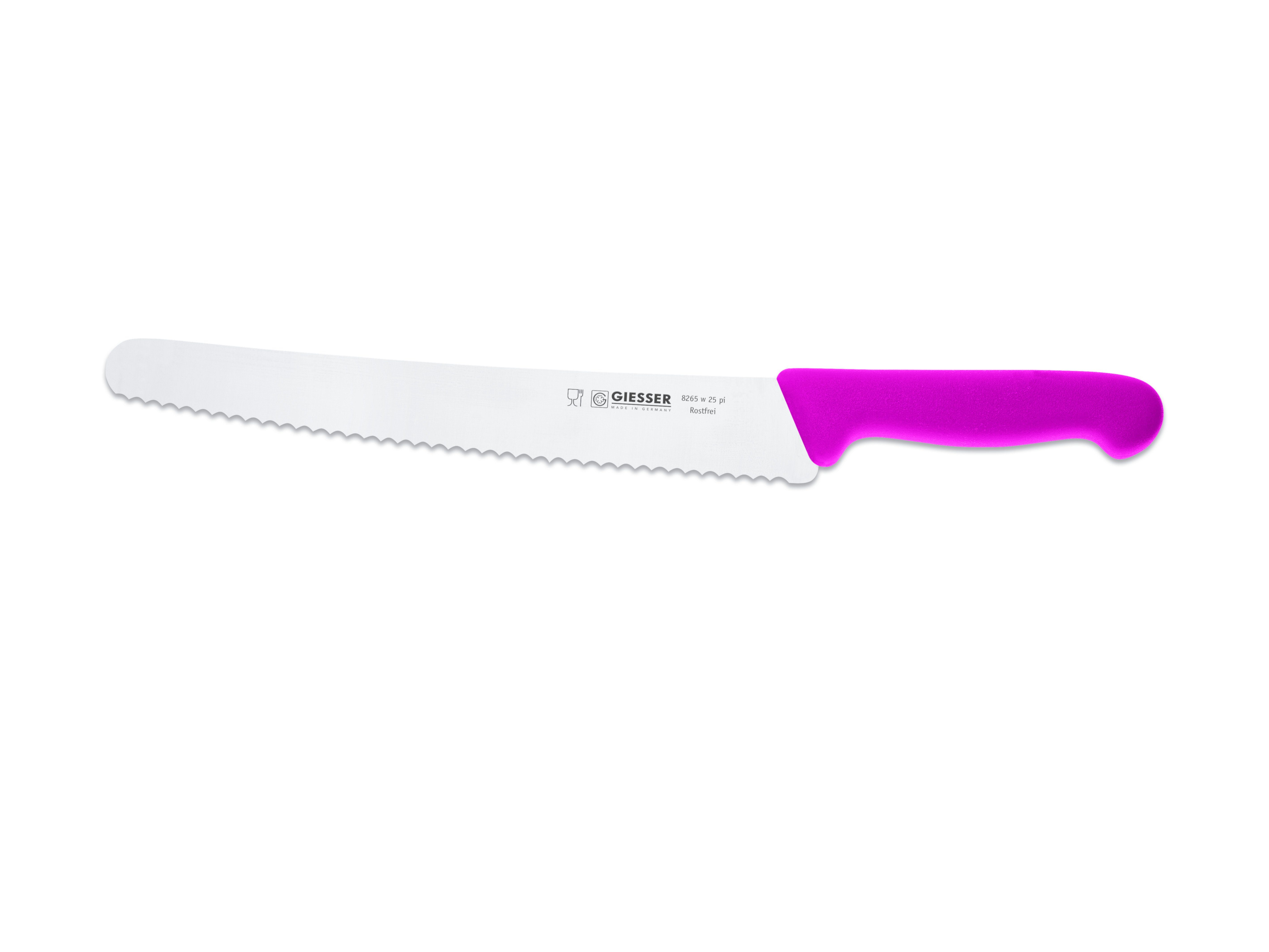 Giesser Messer Brotmesser Universalmesser 8265 w 25, kunststoffgespritzt pink