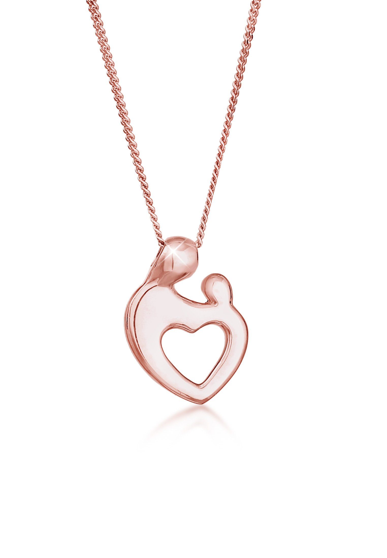 Kette mit Anhänger Mutter & Kind Herz Schmuck Geschenk 925 Silber