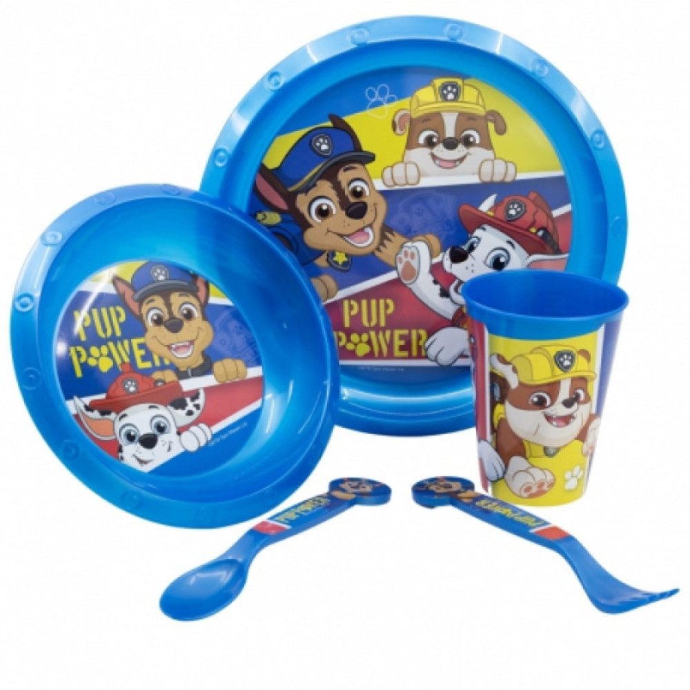 Geschirr-Set Paw Patrol Plastik Geschirr Set 5-Teile Kunststoffset für Kinder