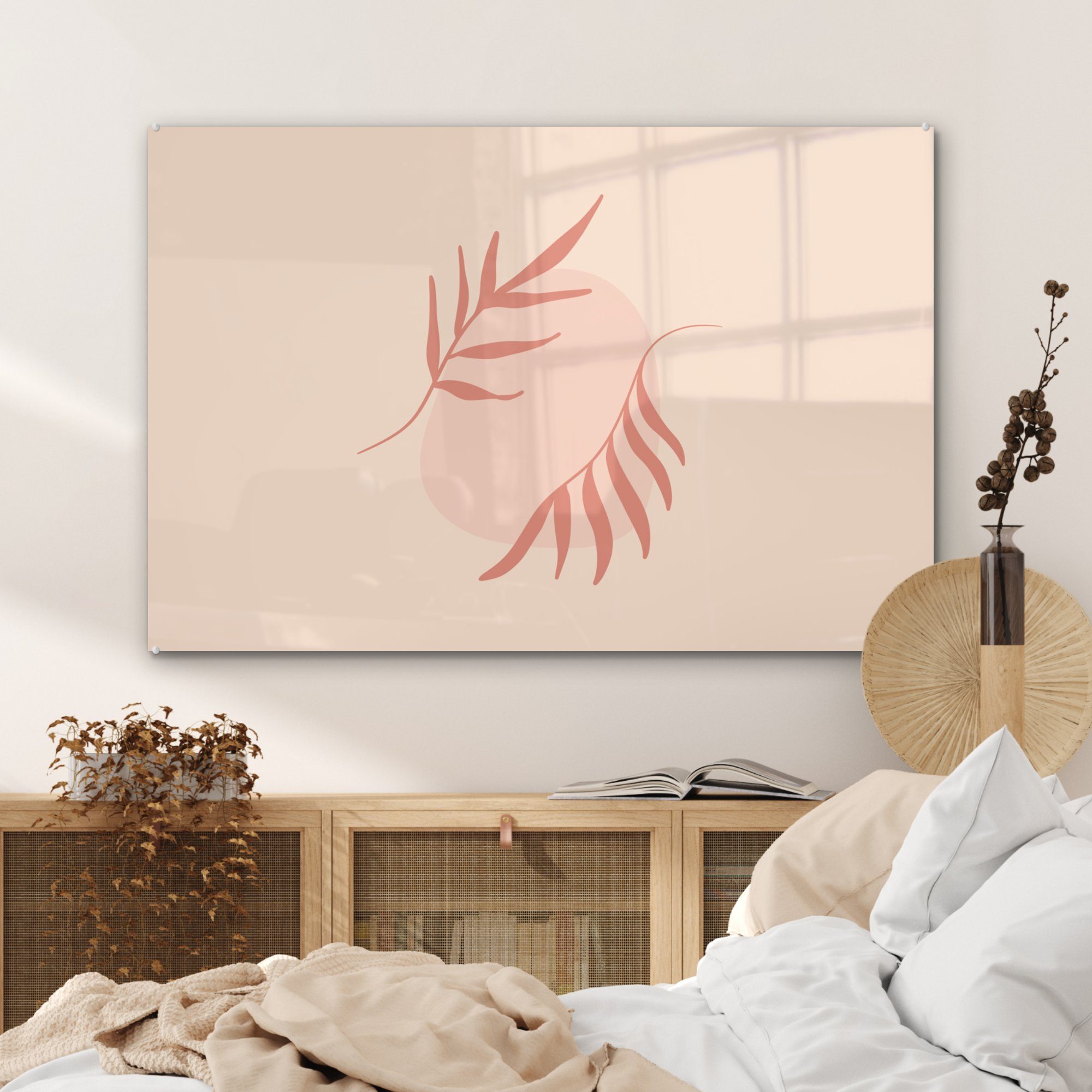 Acrylglasbilder MuchoWow Zweigen, abstrakten zwei Illustration (1 von Wohnzimmer Schlafzimmer Acrylglasbild St), &