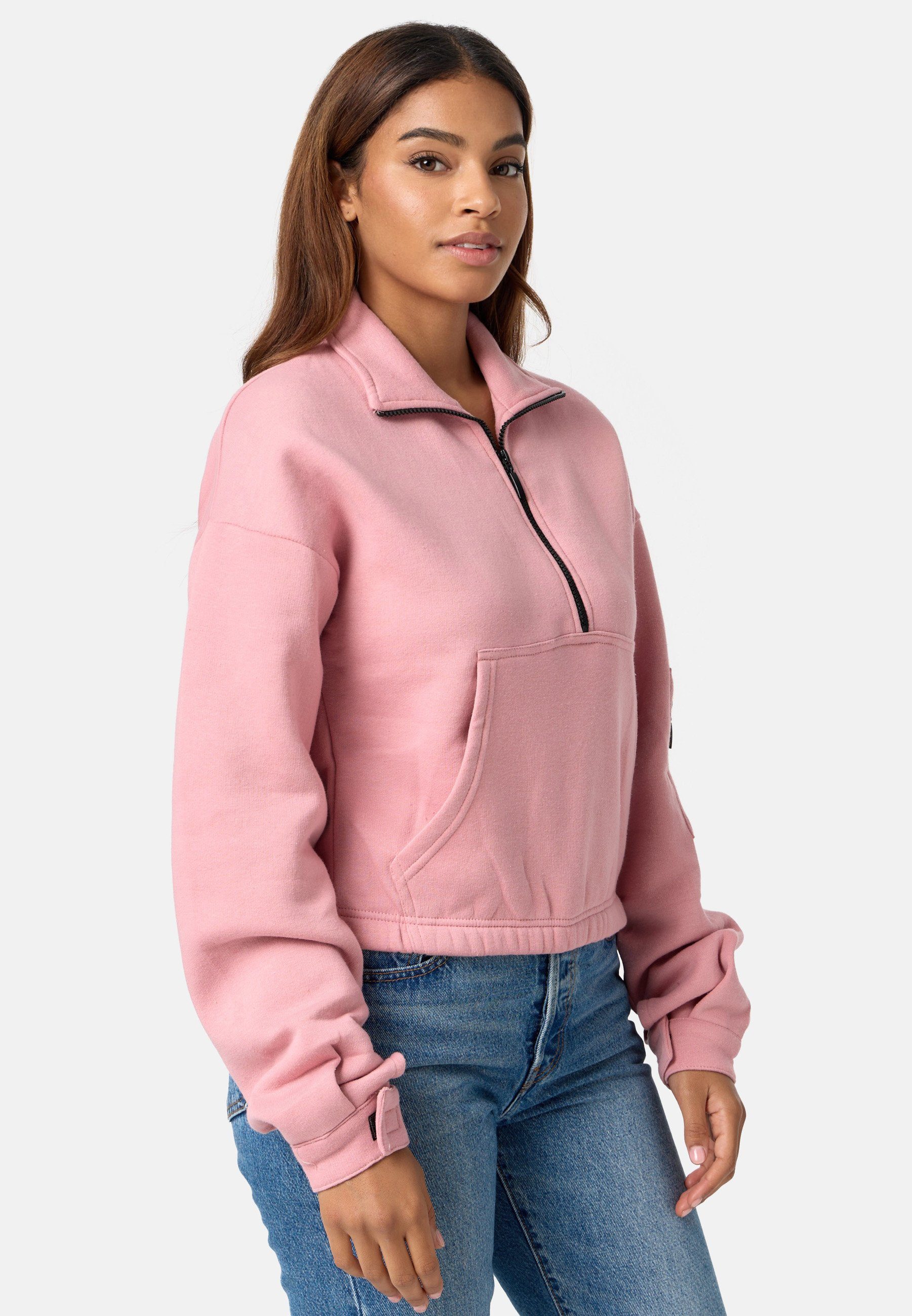 Worldclassca Sweatshirt Worldclassca Oversized Basic Sweatshirt Zipper Langarmshirt Pullover