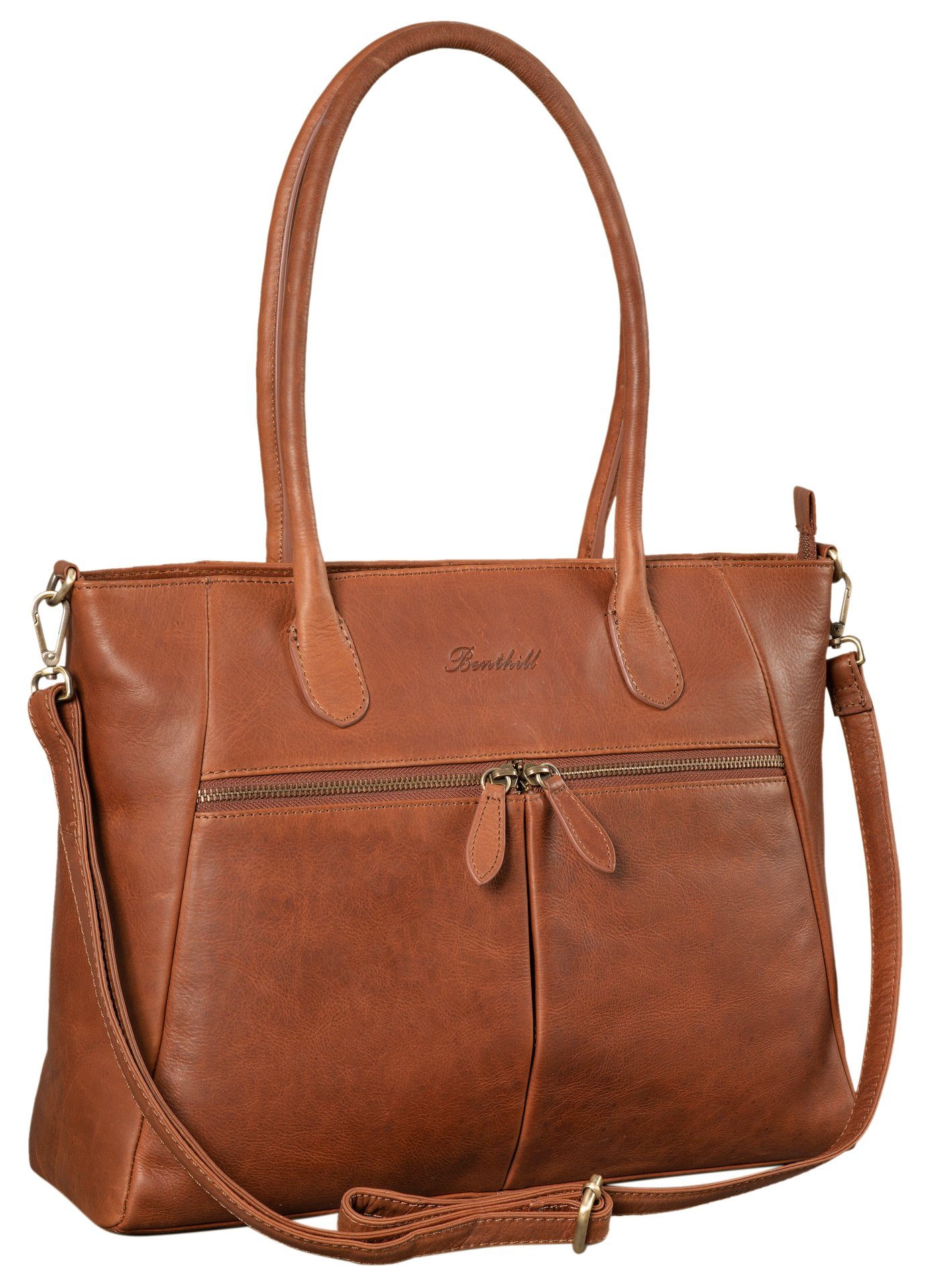 Benthill Handtasche Damen Echt Leder Damentasche Shopper Umhängetasche Schu günstig online kaufen