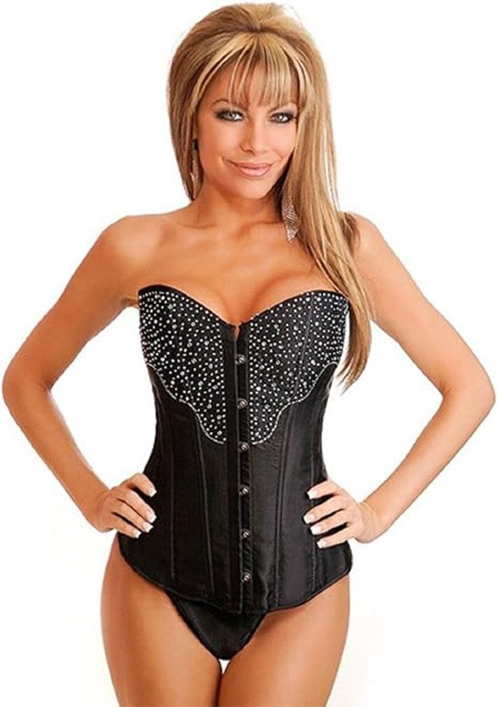 Koucla Corsage Corsage geschnürt Cowgirl Western Lady Satin Strass sexy Dessous