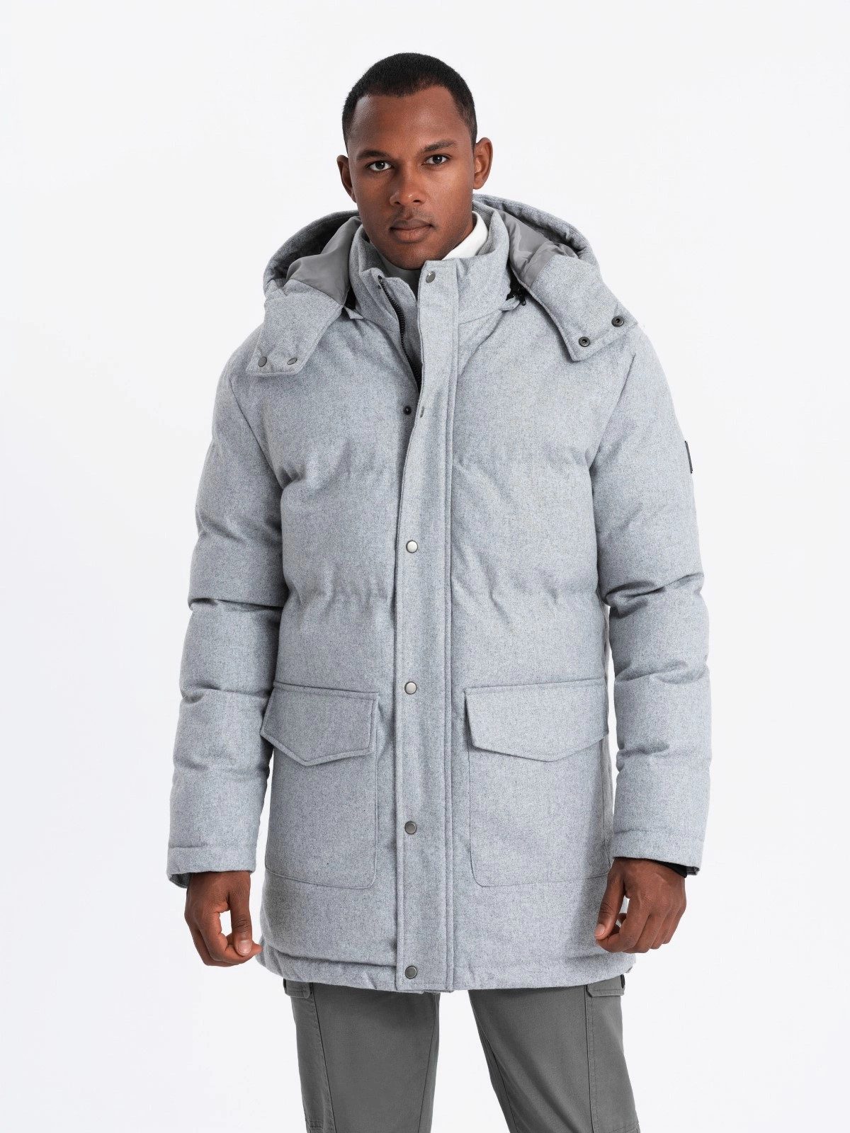 Winterjacke Warme lange Herren Parka Jacke mit Wolle