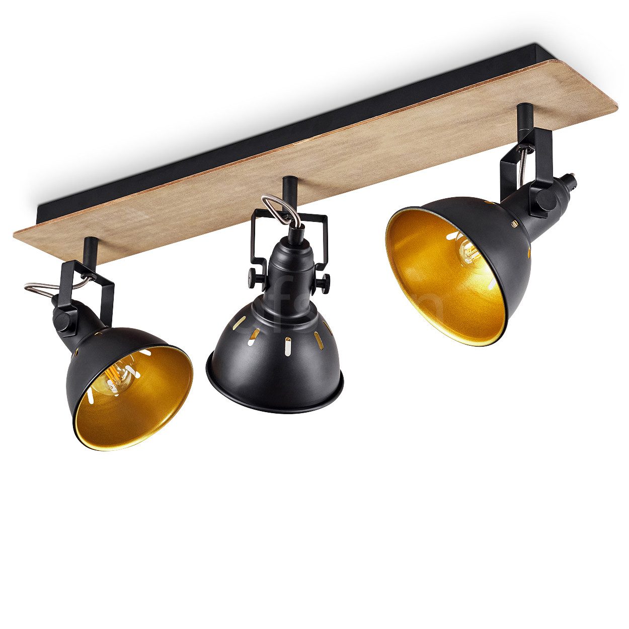 hofstein Deckenleuchte »Arazane« Deckenlampe aus Metall/Holz, Schwarz/Chrom günstig online kaufen