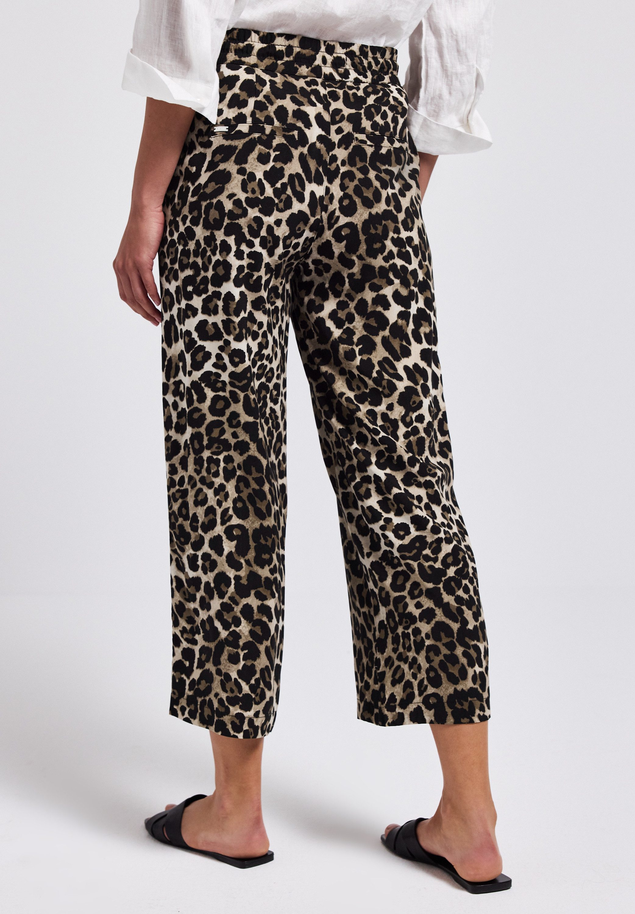 STREET ONE Stoffhose – Gemusterte Wide günstig online kaufen
