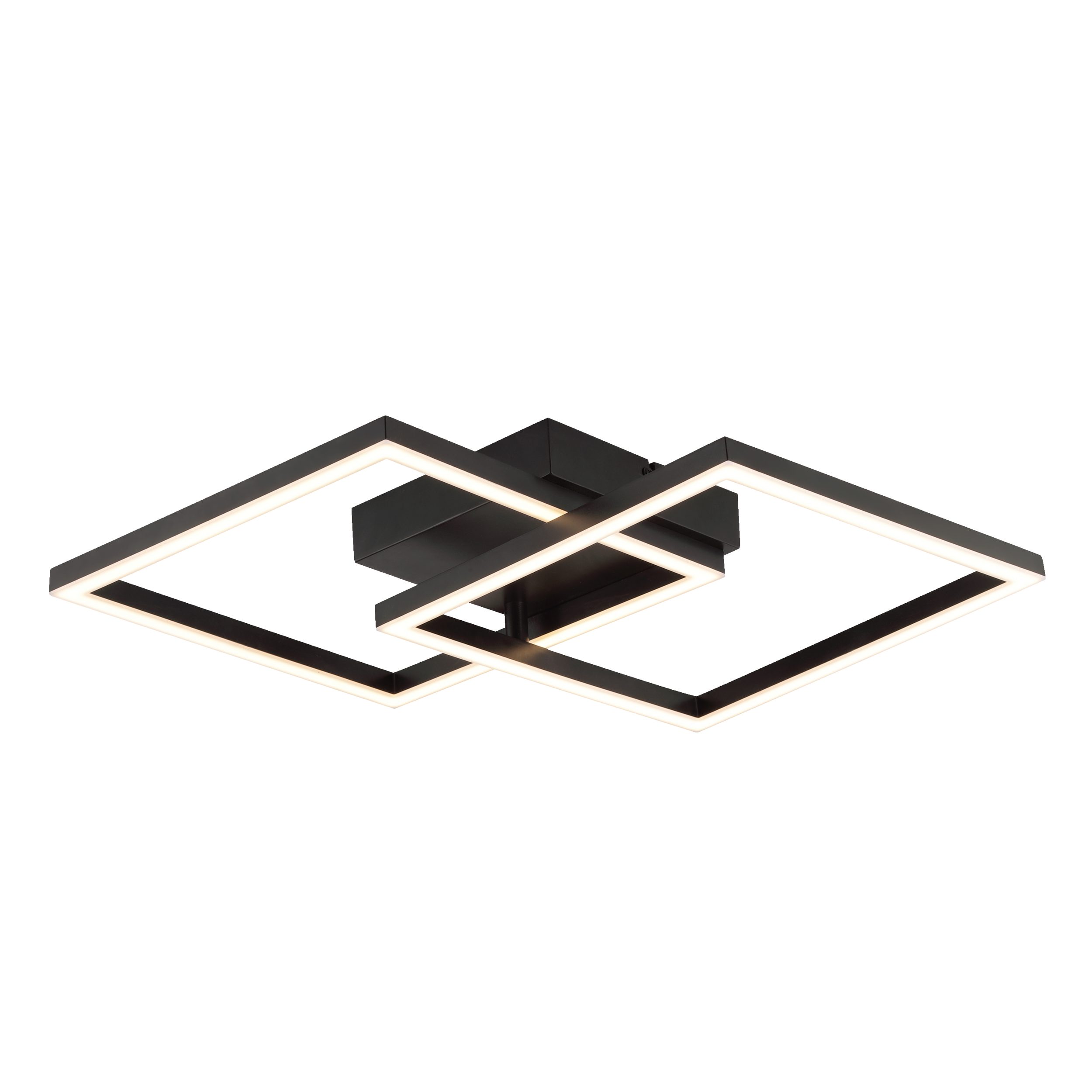 Lightbox Deckenleuchte, LED fest integriert, Warmweiß, LED Deckenleuchte, 40,5×40,5 cm, 2400 lm, 3000 K, Metall, schwarz