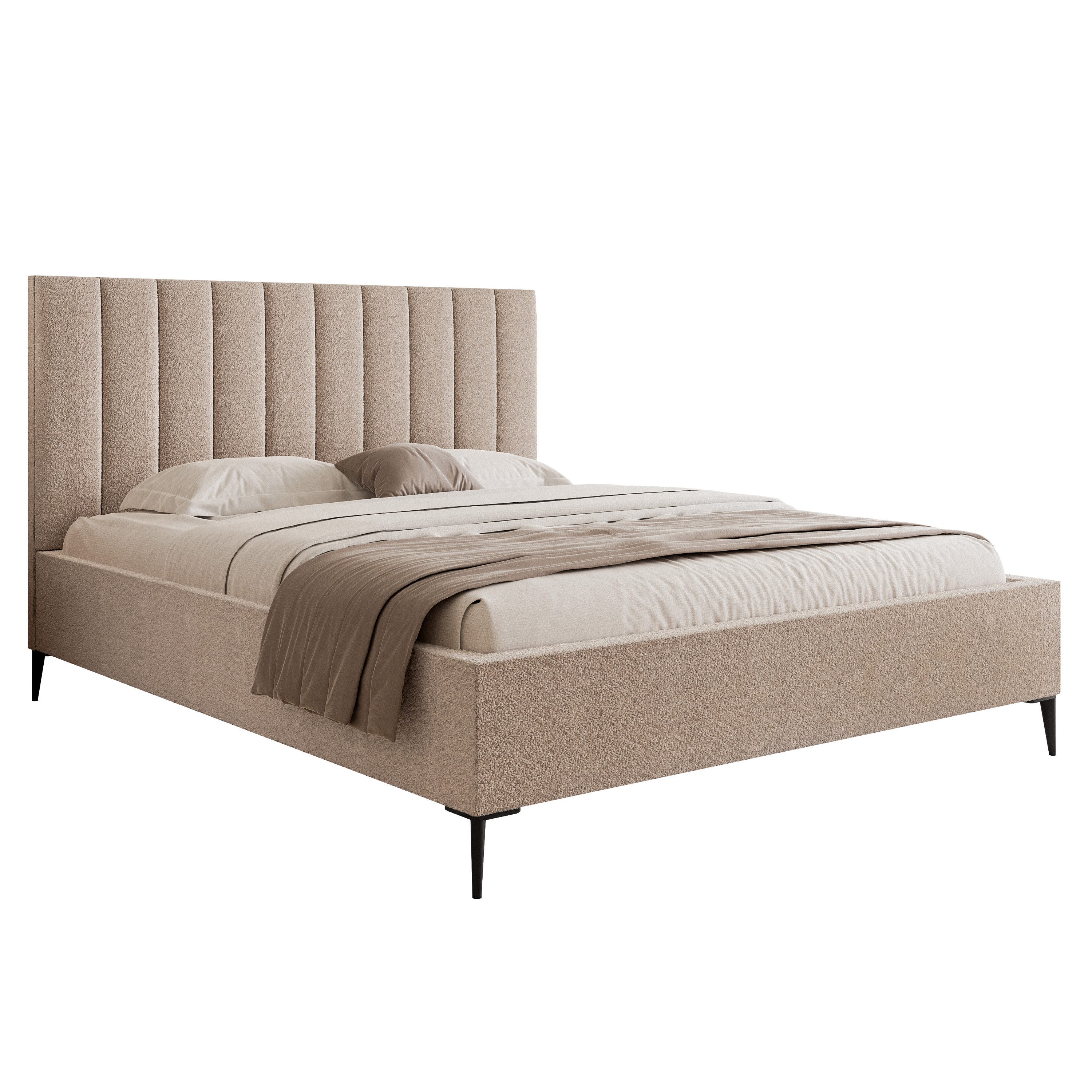 Goldstoff Polsterbett Elegantes Bett mit hohem günstig online kaufen