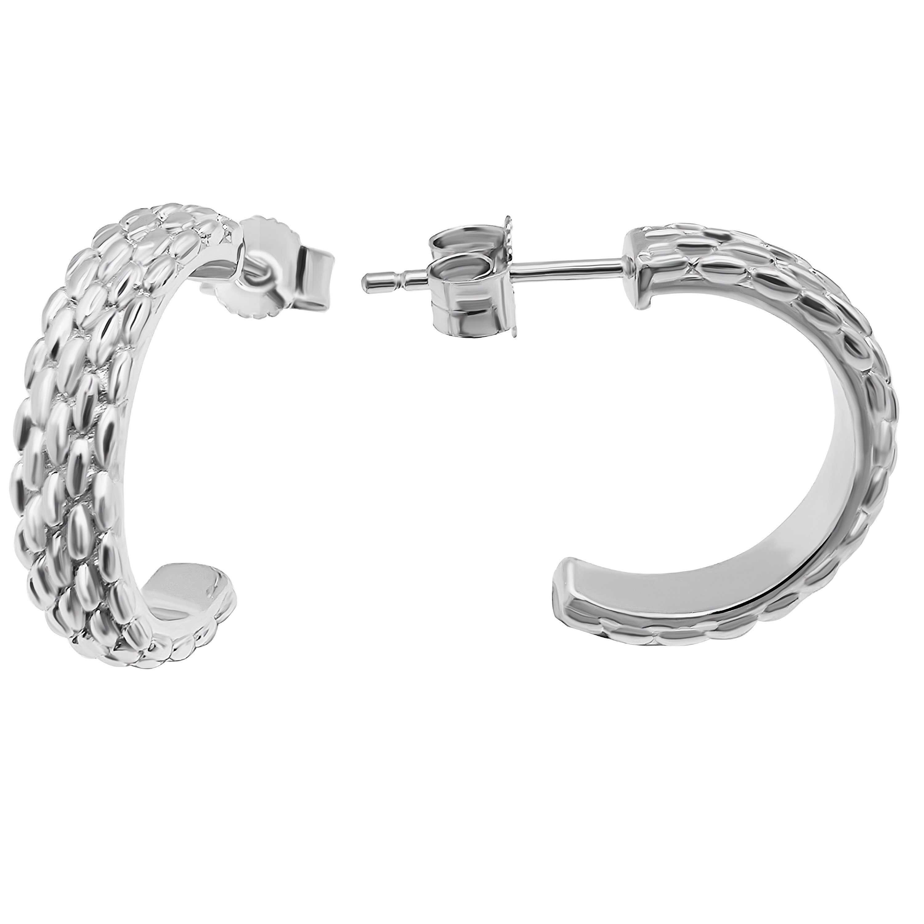 Paar Creolen Schmuck Geschenk Silber 925 Ohrschmuck Ohrringe