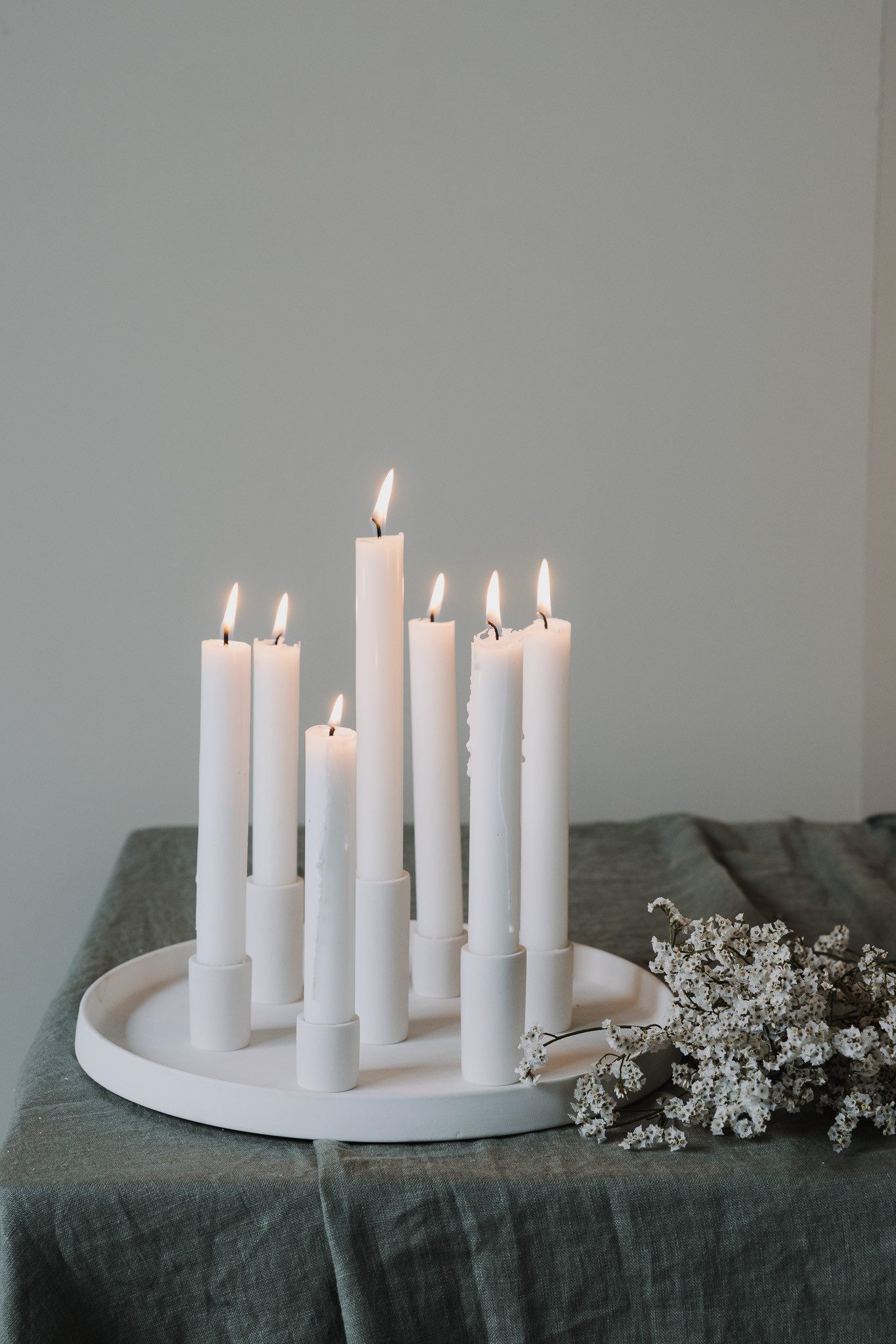 Storefactory Scandinavia Kerzenständer Kerzenhalter LINGSBERG rund weiß günstig online kaufen