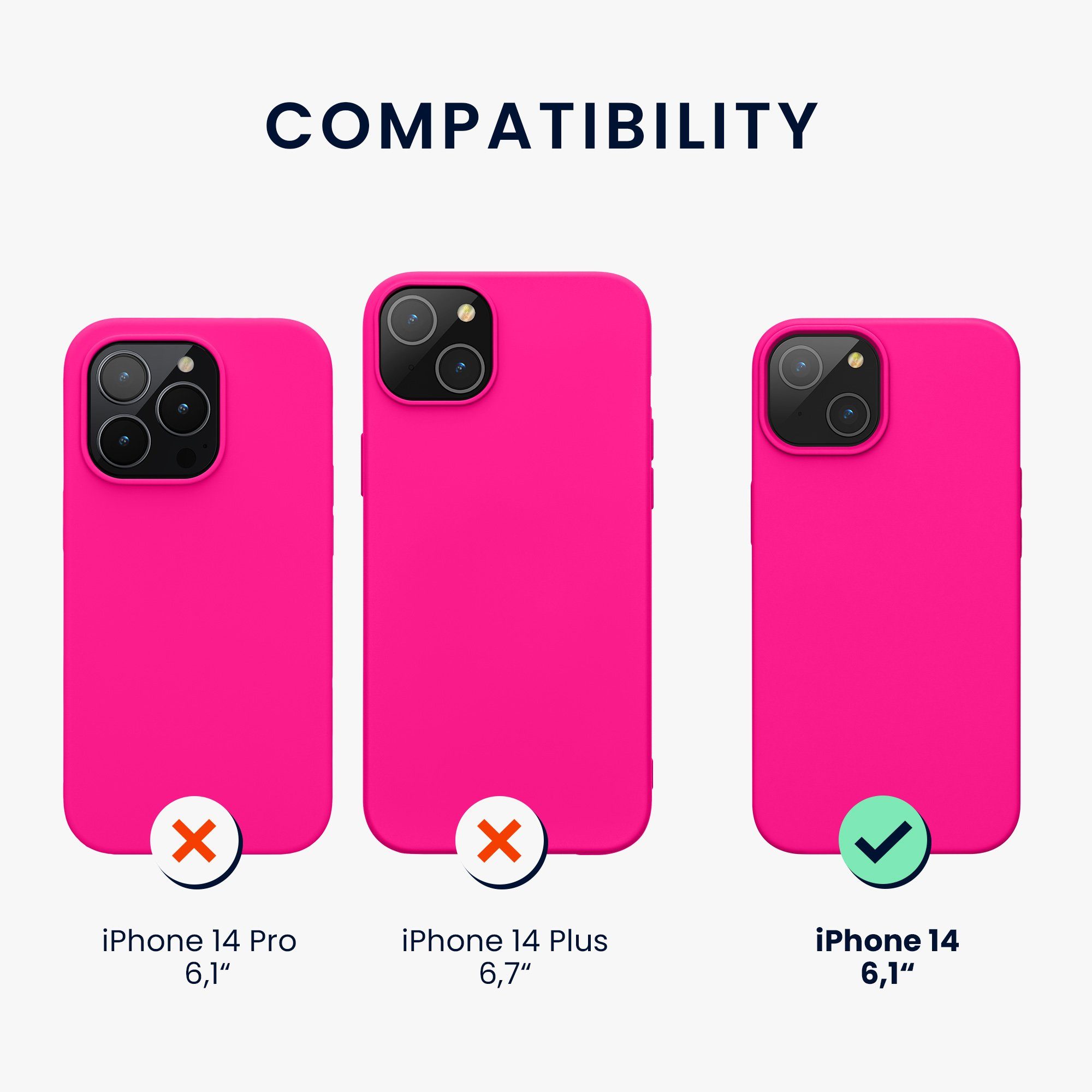 kwmobile Handyhülle Hülle für Apple iPhone 14, Hülle Silikon gummiert - Handyhülle - Handy Case Cover – Bild 2 von 5