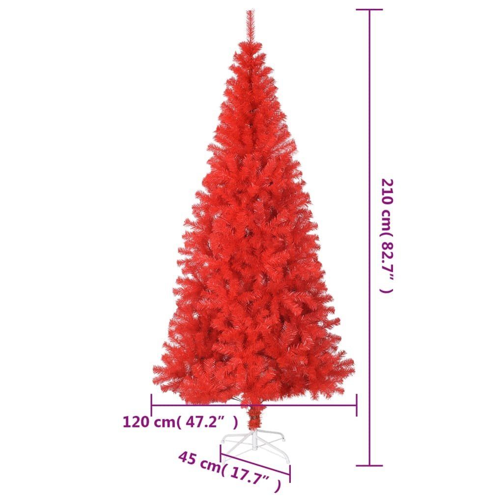 Ständer Künstlicher mit 210 Weihnachtsbaum furnicato Rot cm PVC