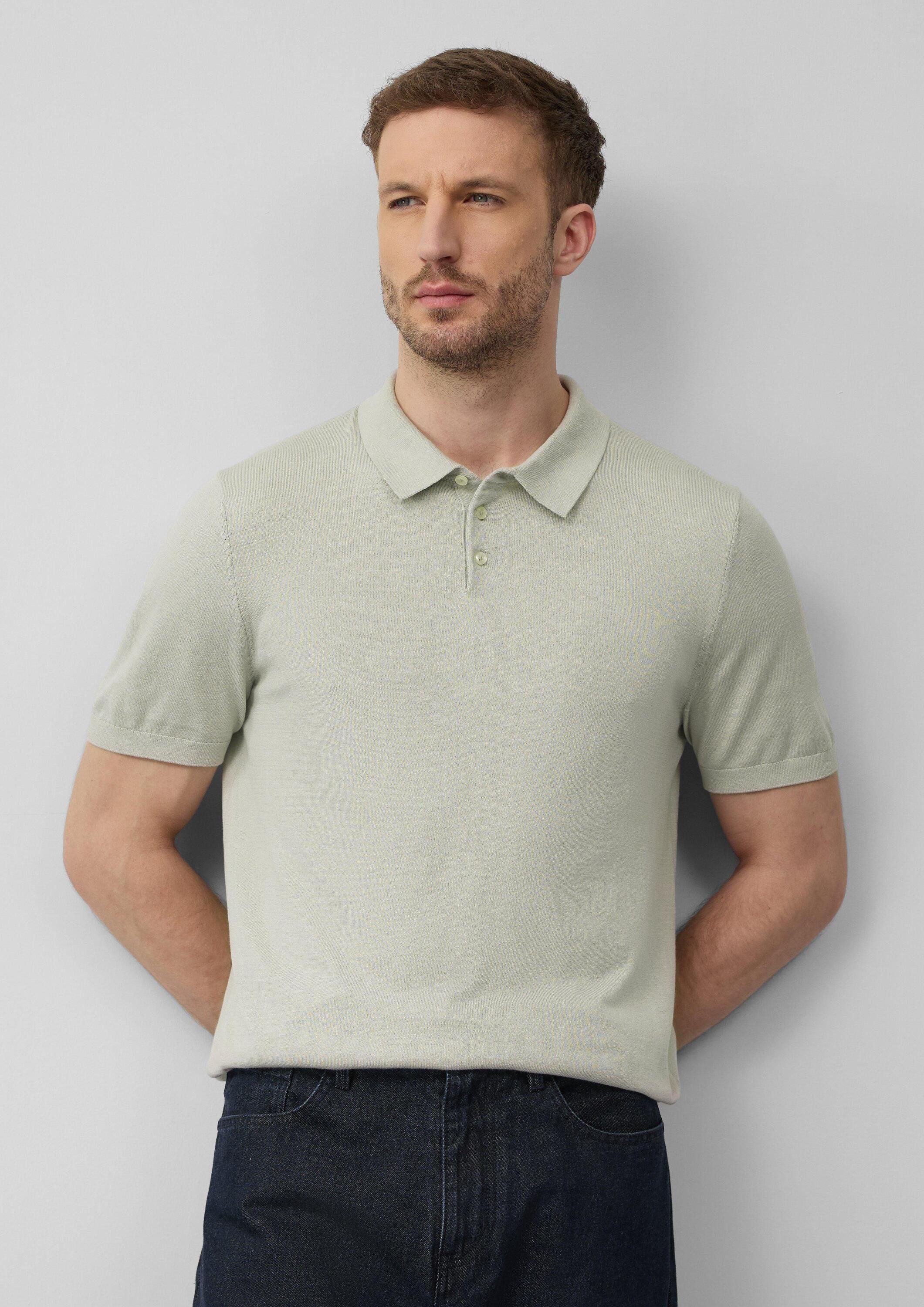 s.Oliver Kurzarmpullover Strickpullover Weiches Strick-Poloshirt aus Baumwo günstig online kaufen