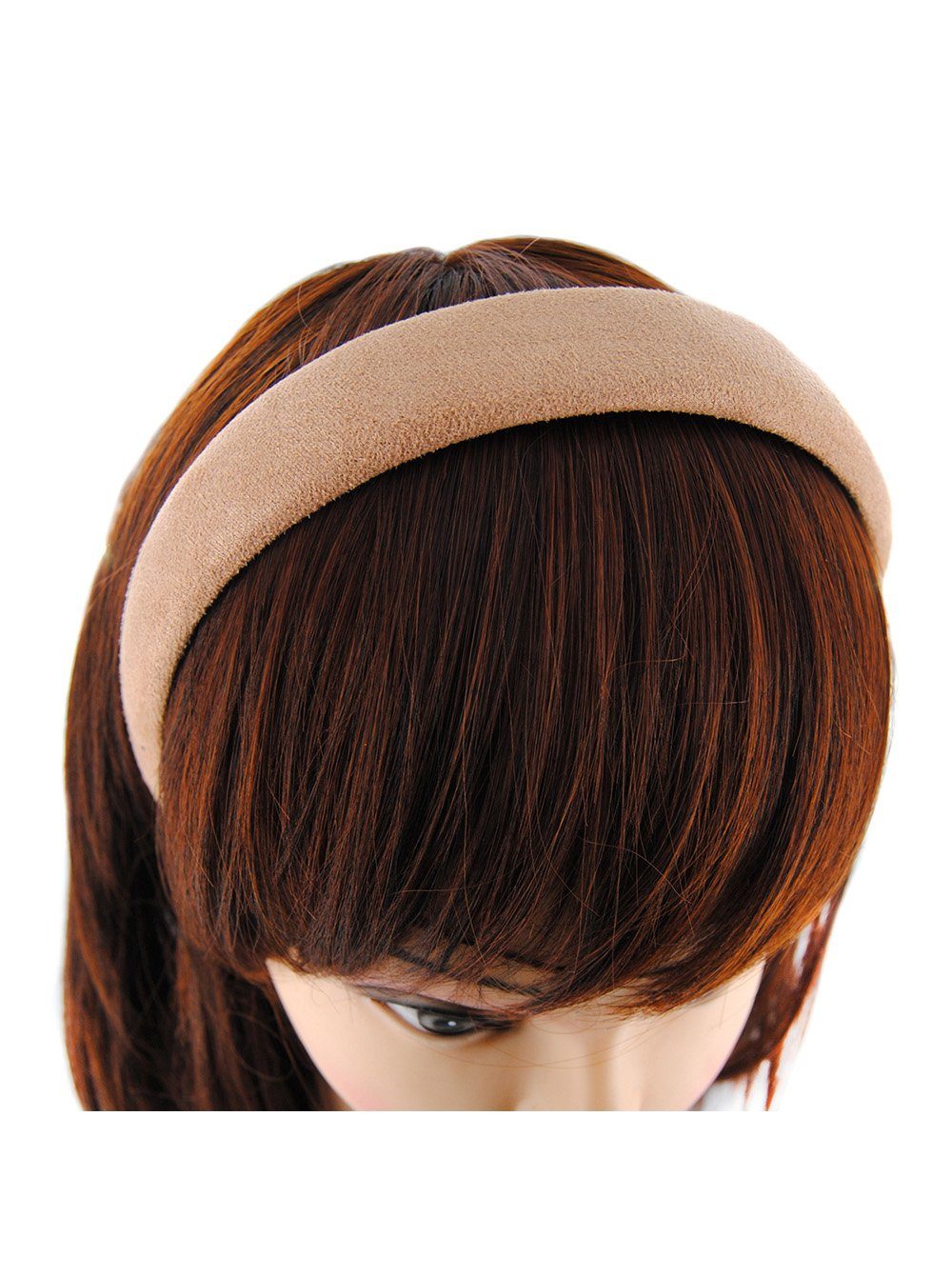 Damen 02 Haarreif, und mit Haarreif Optik), eleganter Haarreif Beige Vintage Flanell axy Haarband (Leder modische