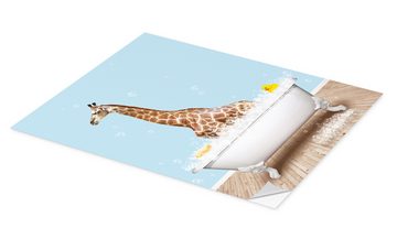 Posterlounge Wandfolie Pineapple Licensing, Süße Giraffe in der Badewanne, Kinderzimmer Kindermotive