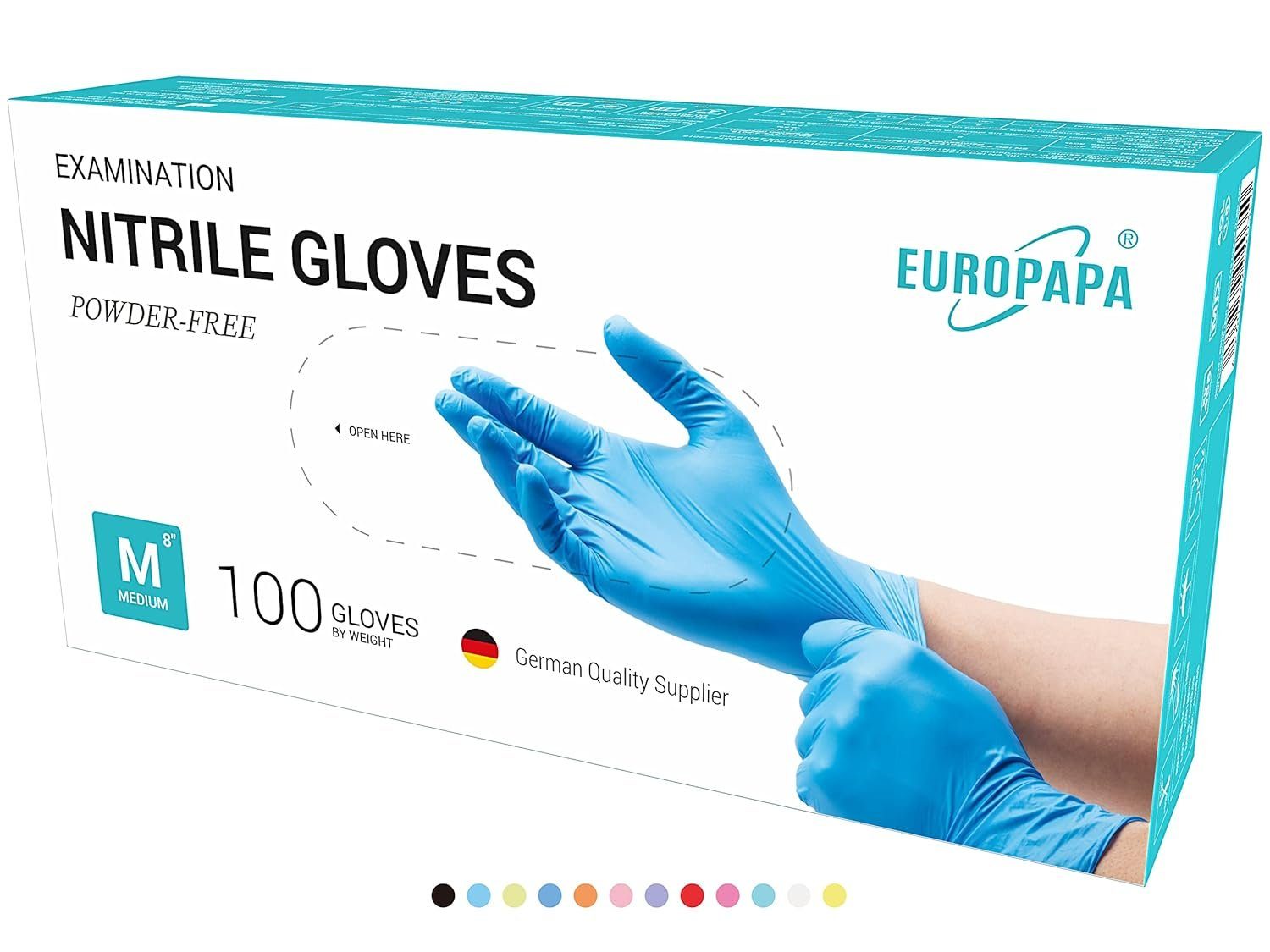 EUROPAPA Einweghandschuhe 1000x Nitrilhandschuhe Einweghandschuhe puderfrei (Untersuchungshandschuhe) EN455 EN374 latexfrei Einmalhandschuhe Handschuhe