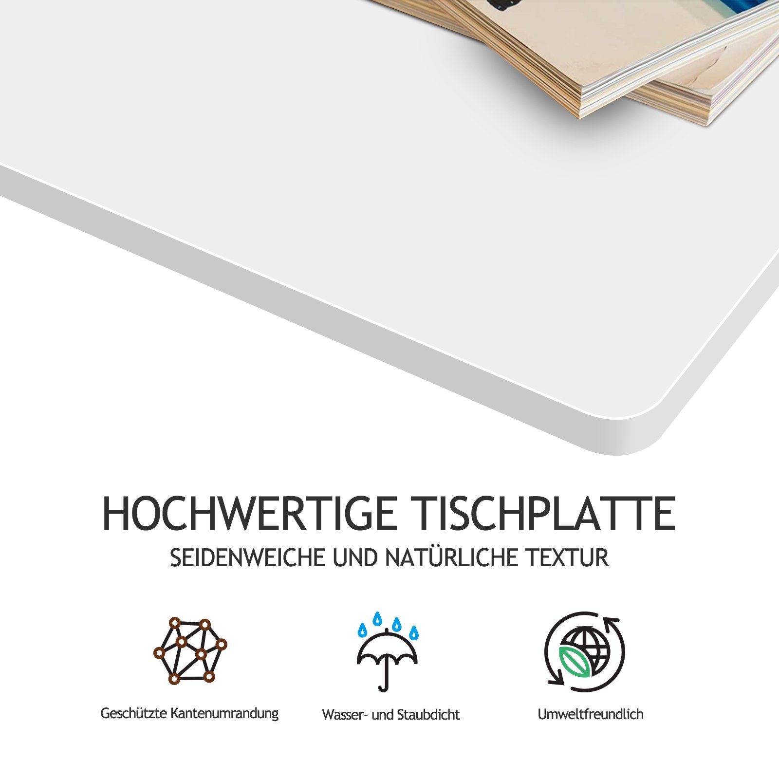 FLEXISPOT Tischplatte DIY Tischplatten (Holzwerkstoff, Farbe auswählbar, Groß auswählbar, Stabile Tischplatte), DIY Schreibtischplatte Bürotischplatte