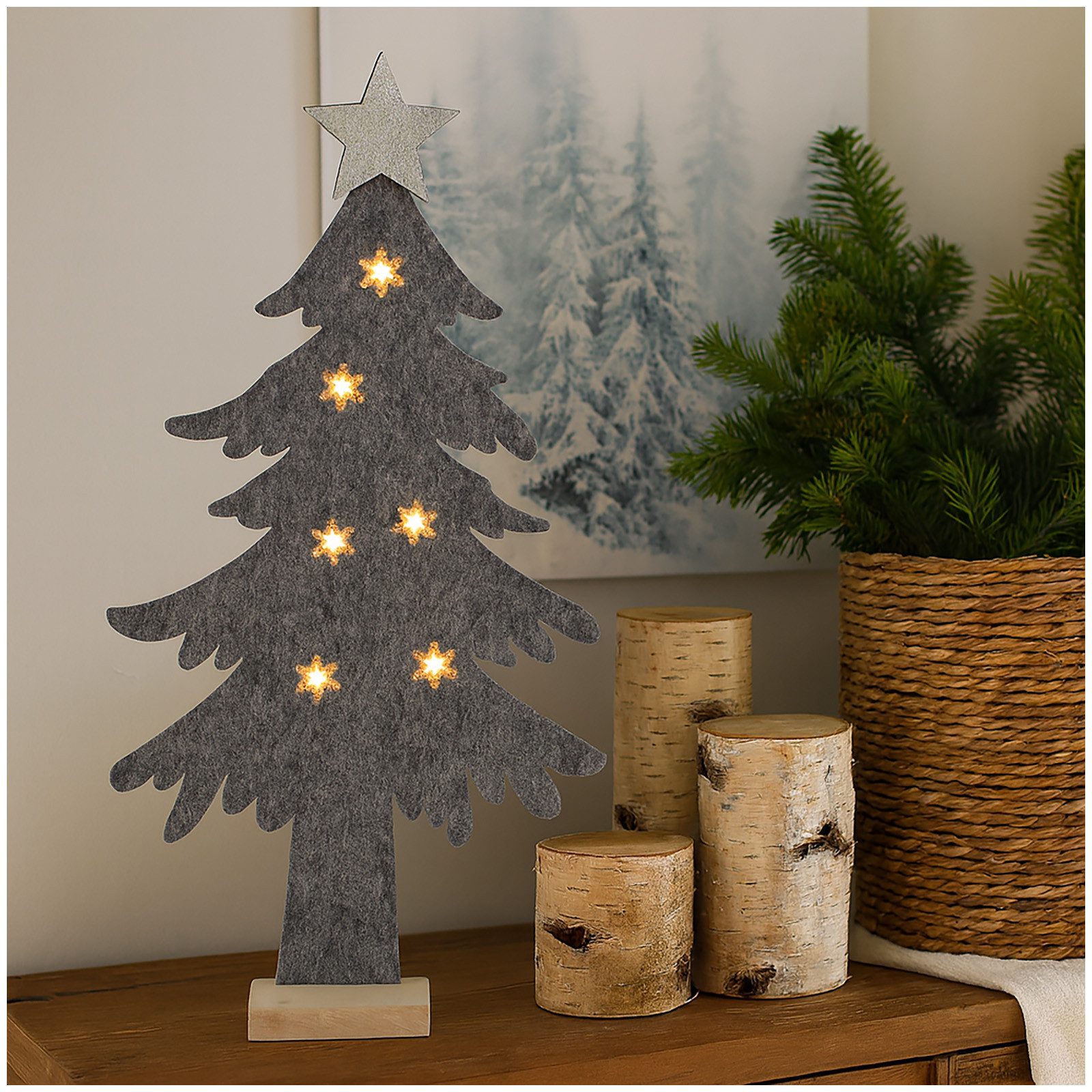 HTI-Living Weihnachtsfigur LED Tannenbaum Filz (Stück, günstig online kaufen