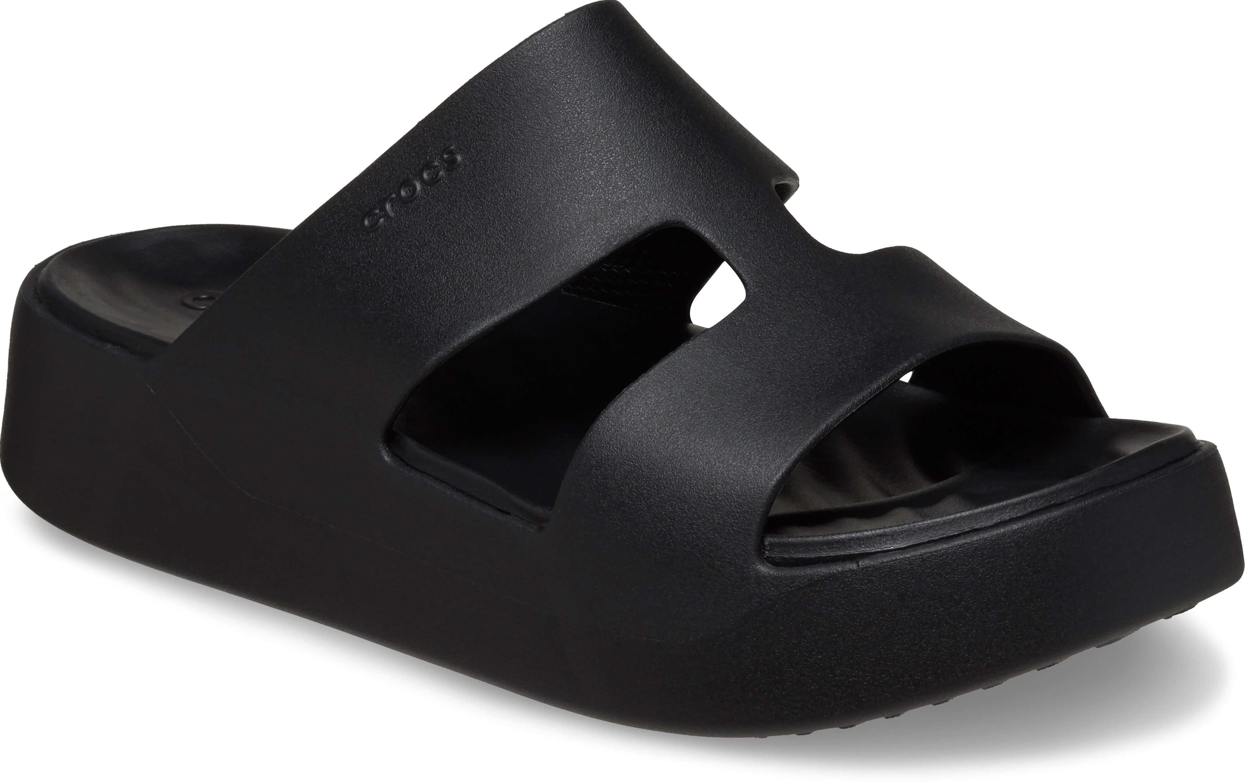 Crocs Getaway Platform H-Strap Badepantolette, Sommerschuh, Schlappen, Badeschuh, Poolslides, weiche Innensohle