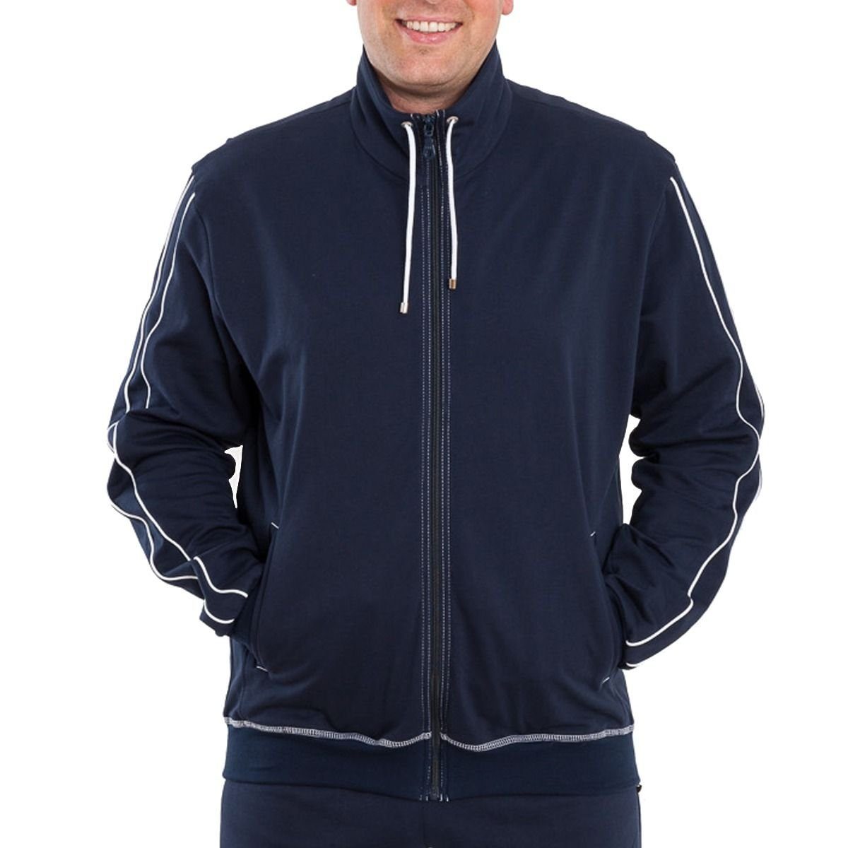 Authentic Klein Sweatjacke Herren Freizeitjacke 100% Marine und Sport- Baumwolle aus