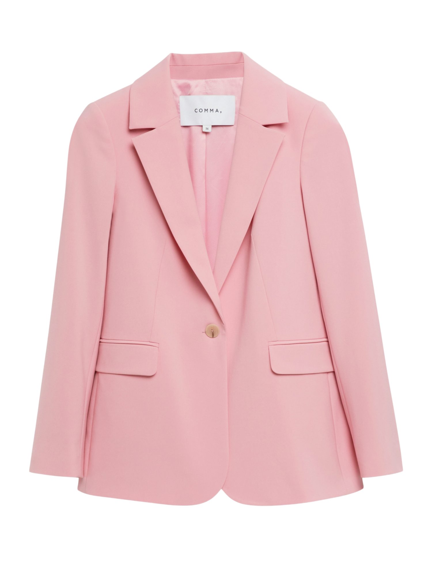 comma Jackenblazer rosa,Casual,Viskose,Unifarben,Reverskragen,Lang,Regular Fit